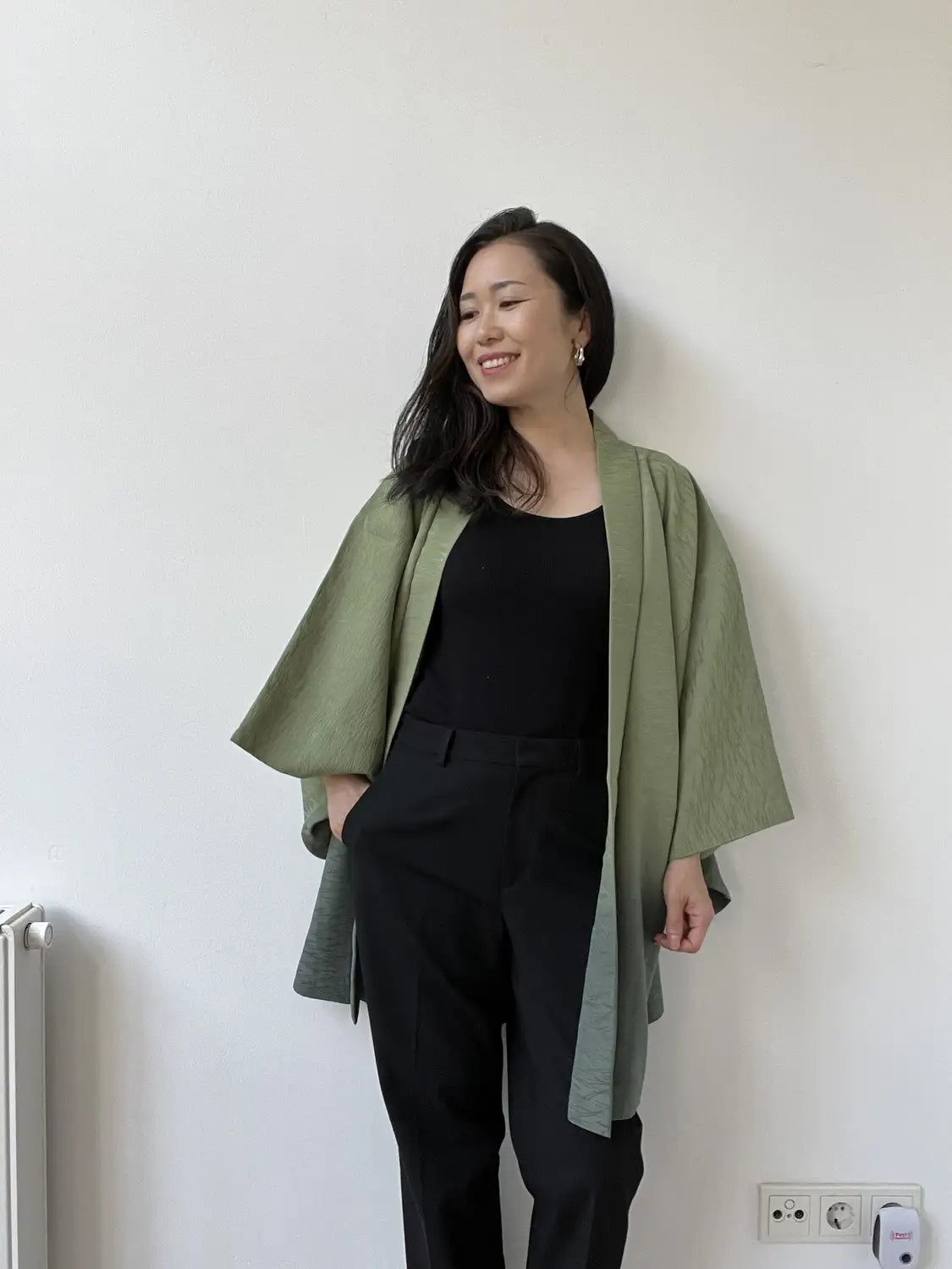 Vintage kleur Haori - Groene Samurai Processie -