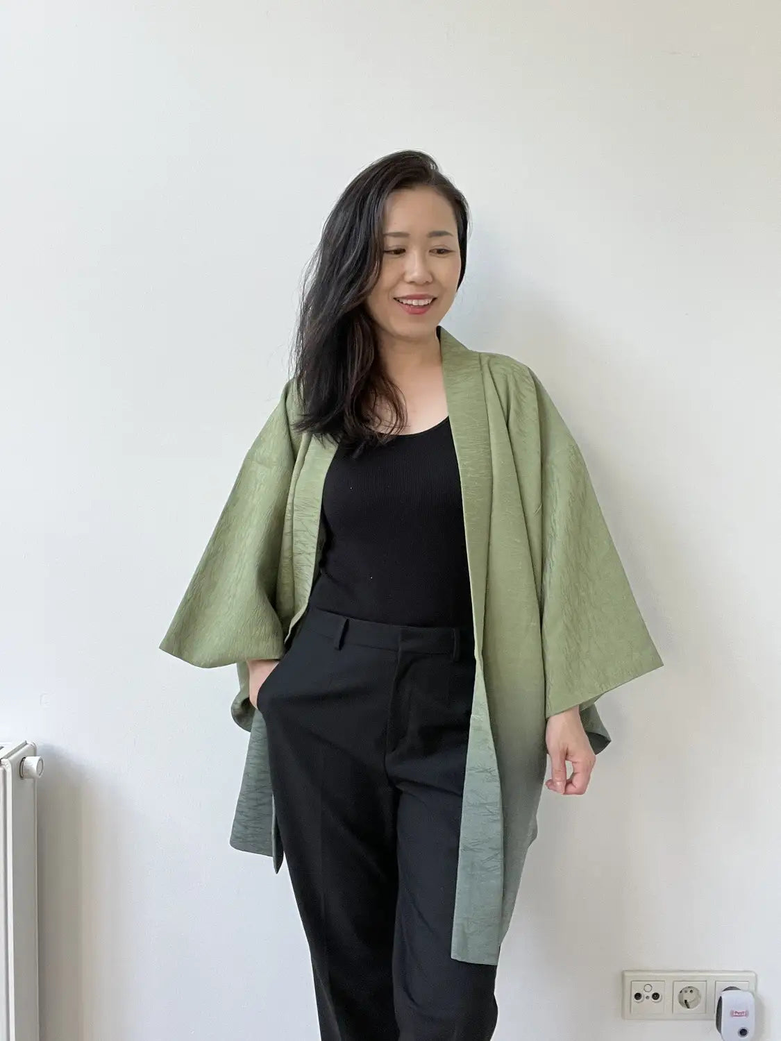 Vintage kleur Haori - Groene Samurai Processie -