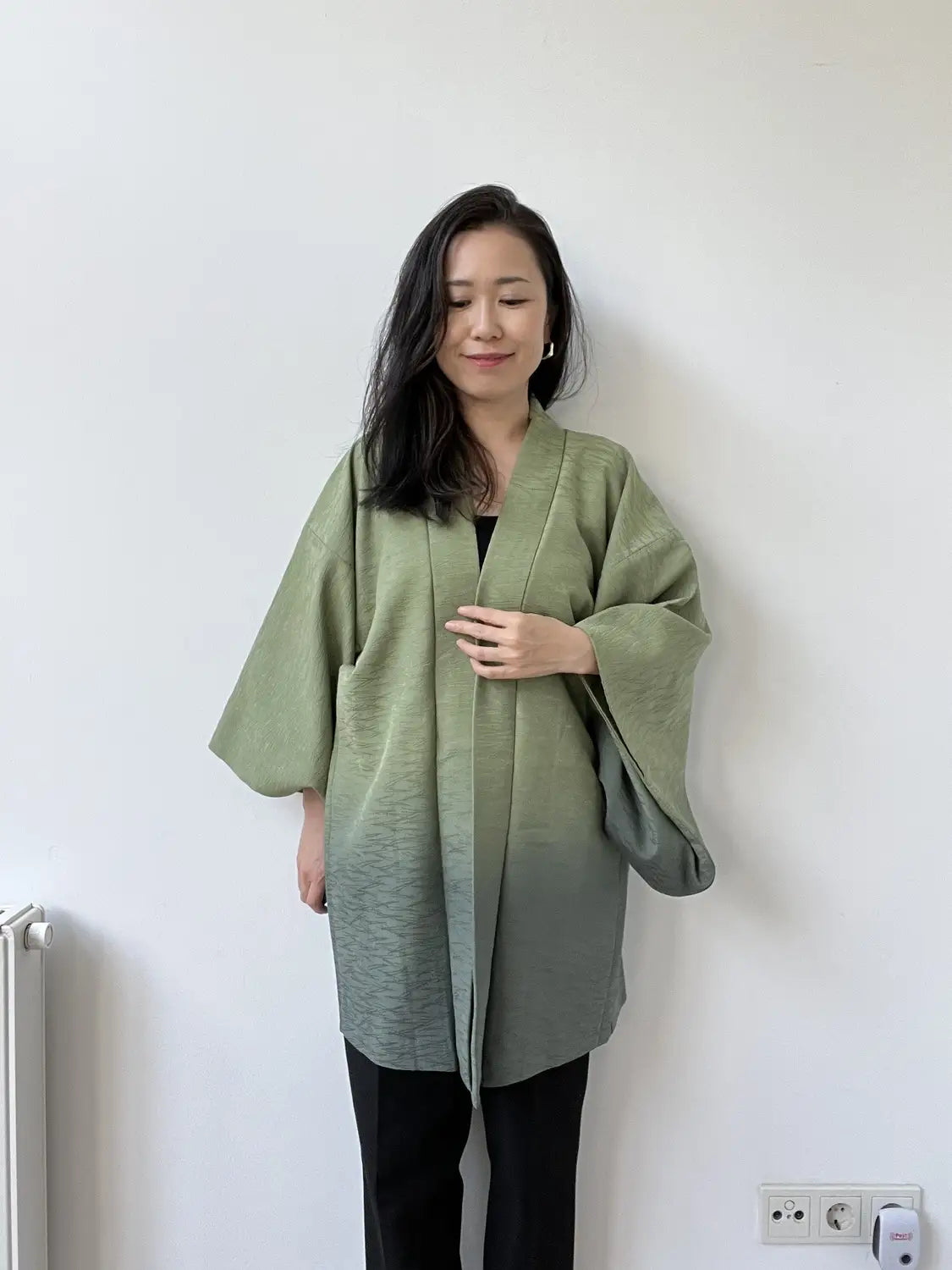 Vintage kleur Haori - Groene Samurai Processie -
