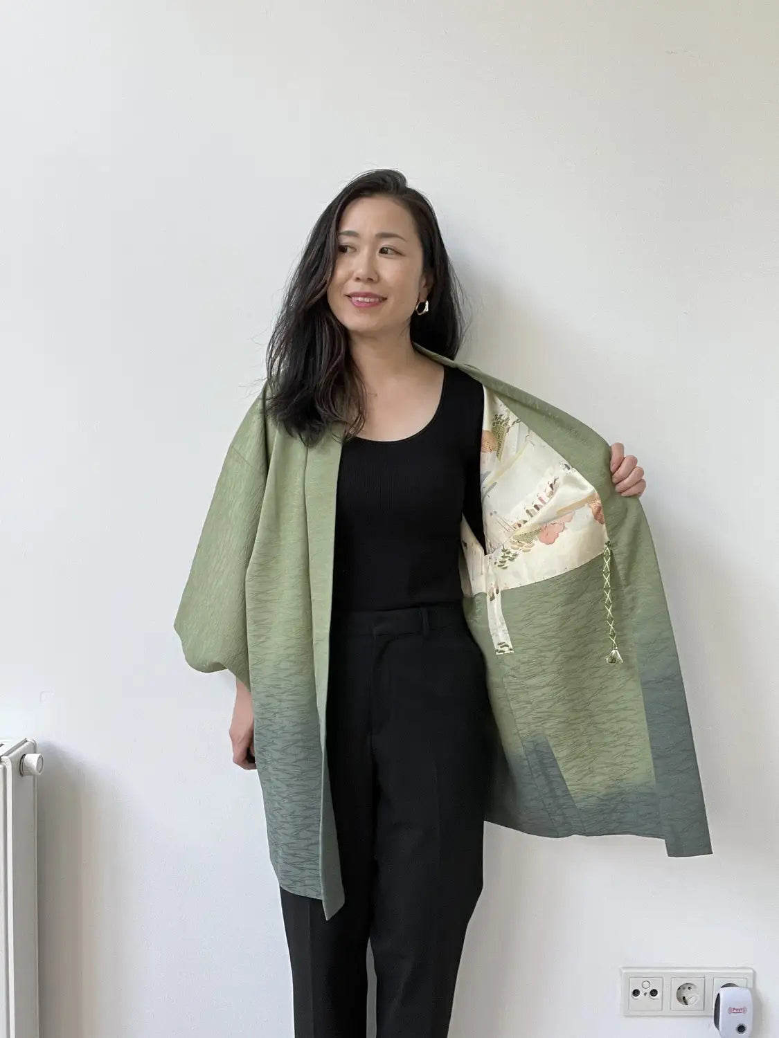 Vintage kleur Haori - Groene Samurai Processie -