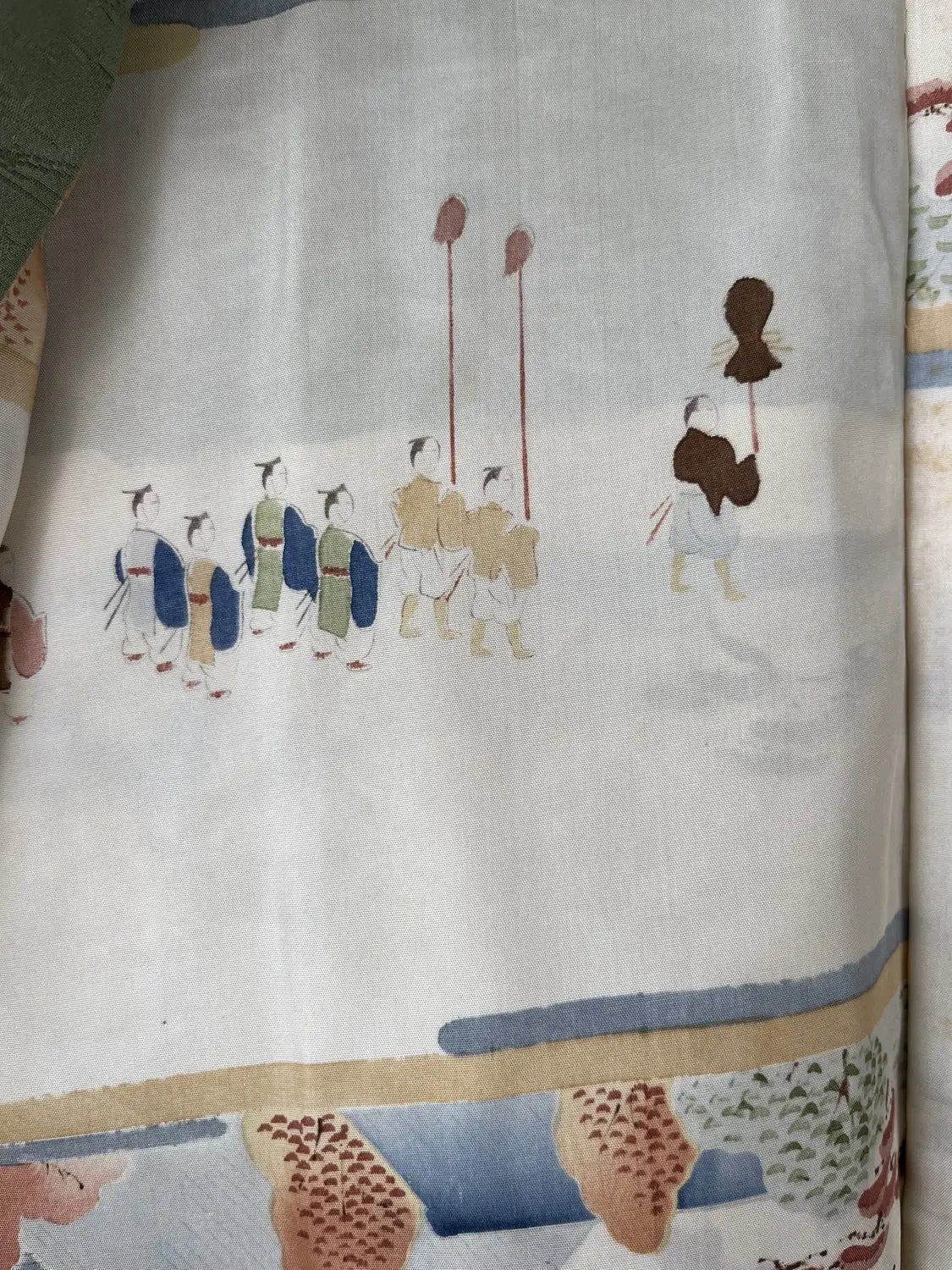 Vintage kleur Haori - Groene Samurai Processie -