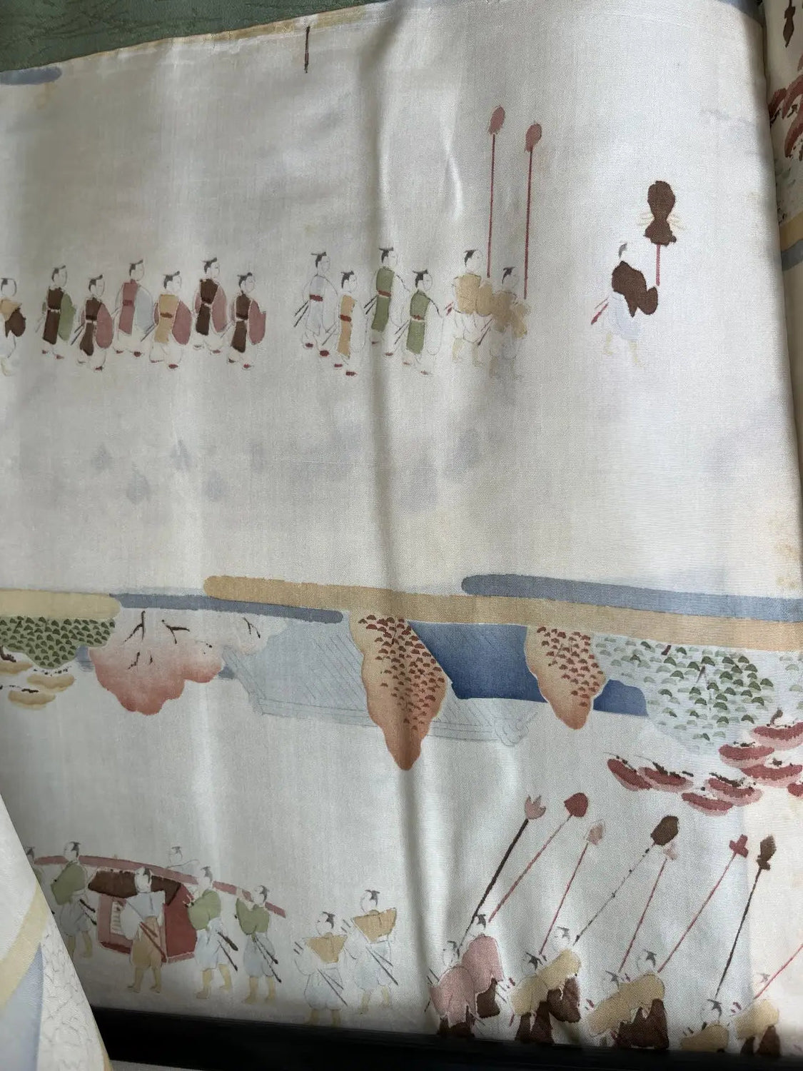 Vintage kleur Haori - Groene Samurai Processie -