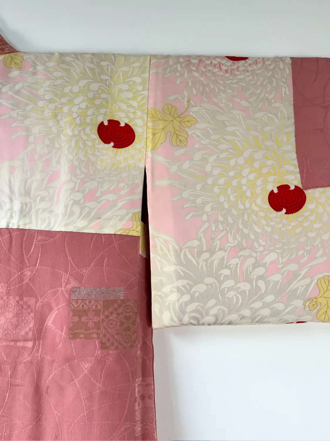 Vintage kleur Haori - Roze kiku (chrysant) -