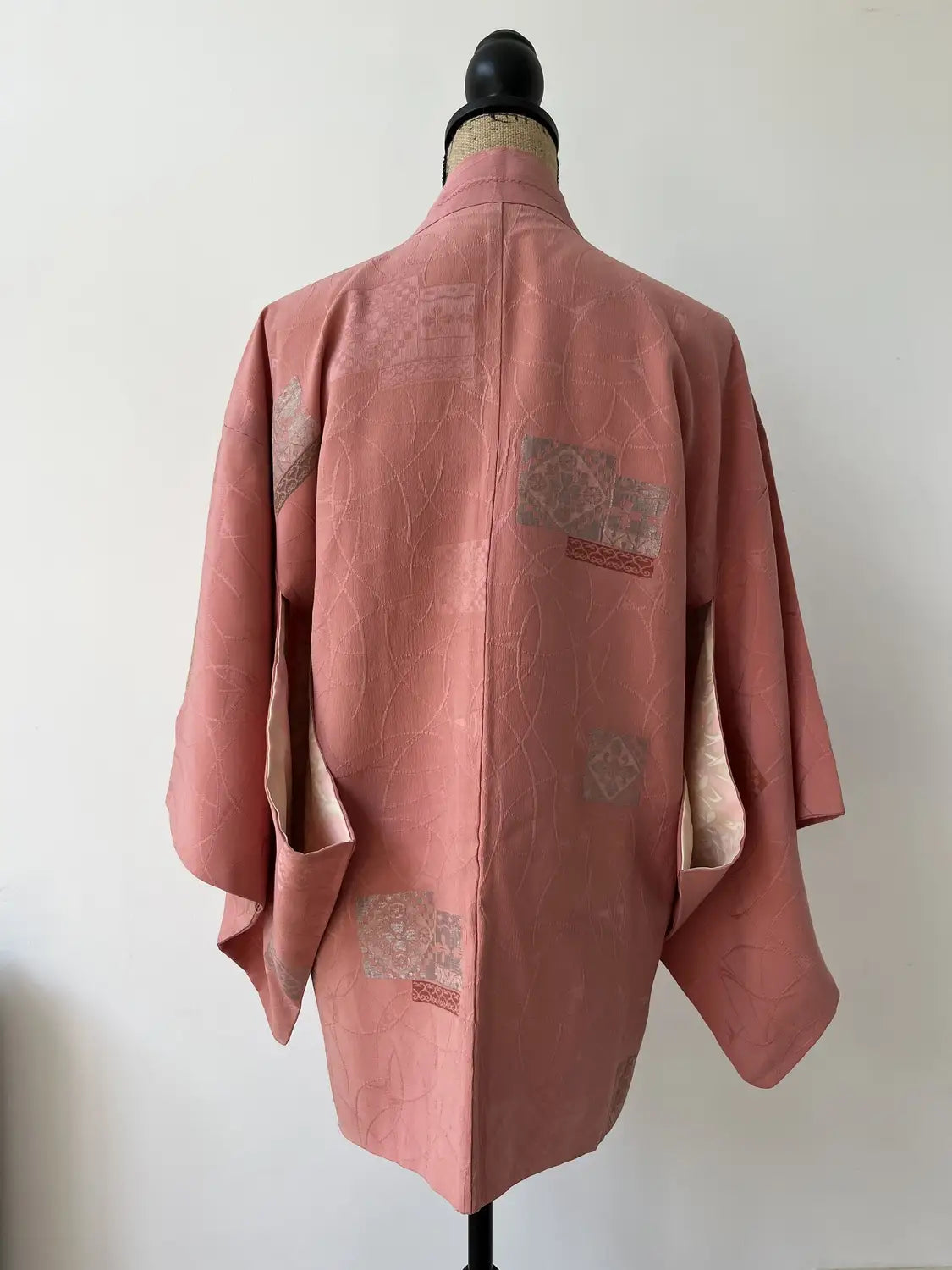 Vintage kleur Haori - Roze kiku (chrysant) -