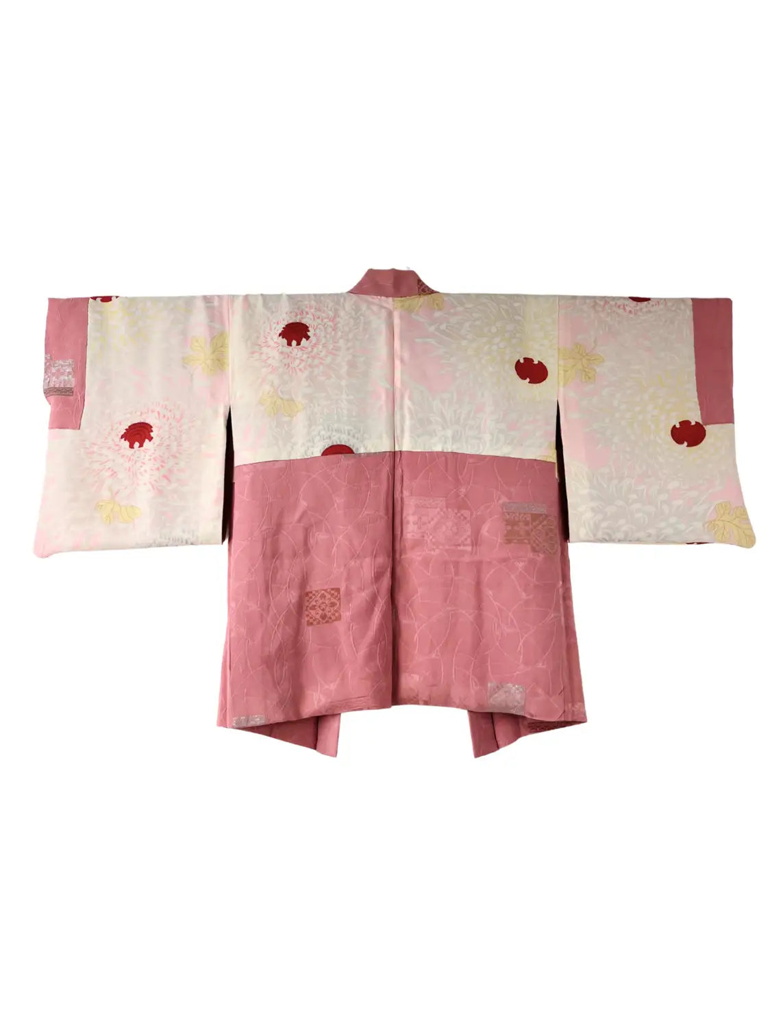Vintage kleur Haori - Roze kiku (chrysant) -