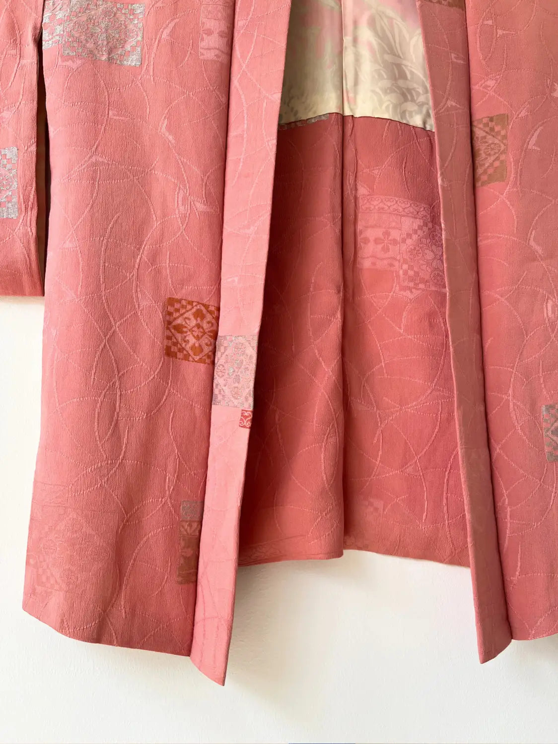 Vintage kleur Haori - Roze kiku (chrysant) -