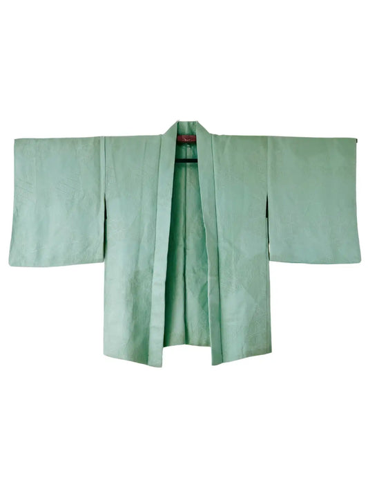 Vintage kleur Haori - Groene en gouden bloem -