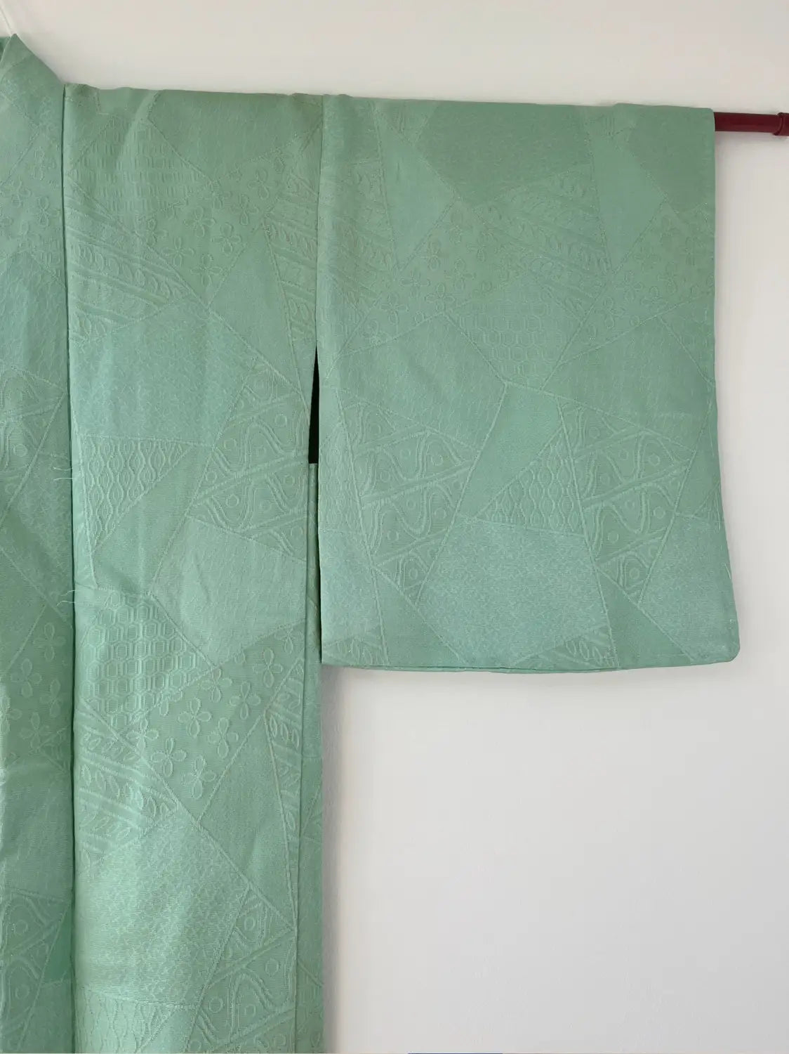 Vintage kleur Haori - Groene en gouden bloem -