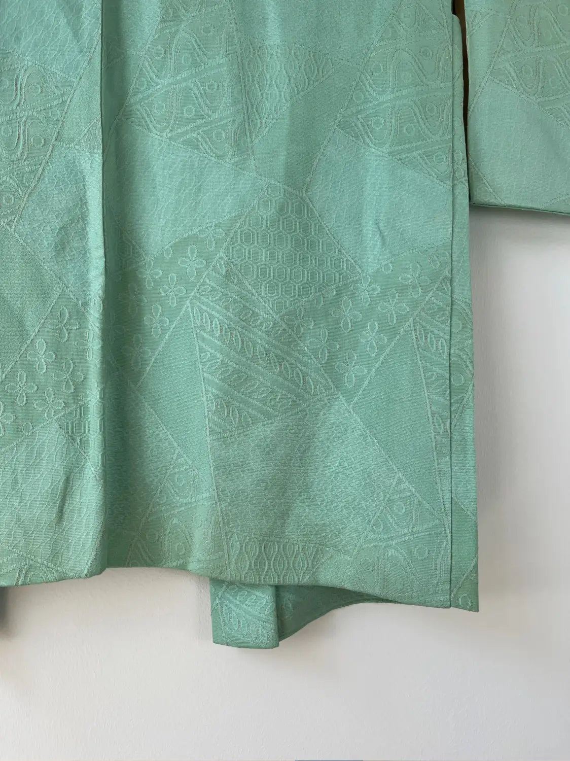 Vintage kleur Haori - Groene en gouden bloem -