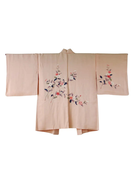 Vintage kleur Haori - platina roze Natsu tubaki-