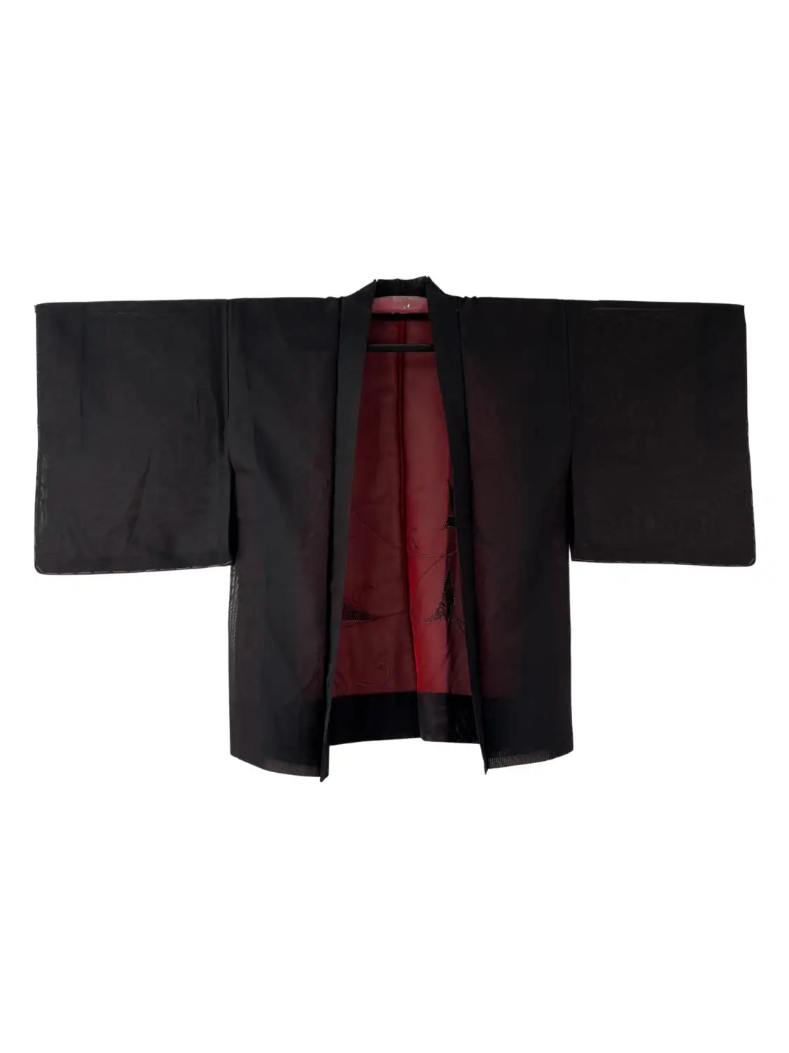 Vintage sheer haori - Black & Red -