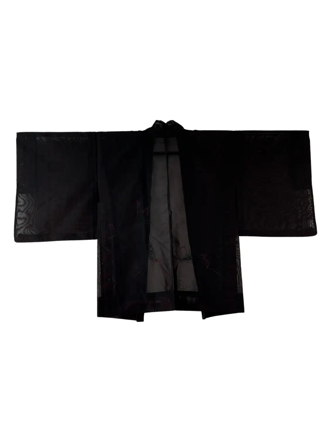 Vintage sheer haori - Black & Red -