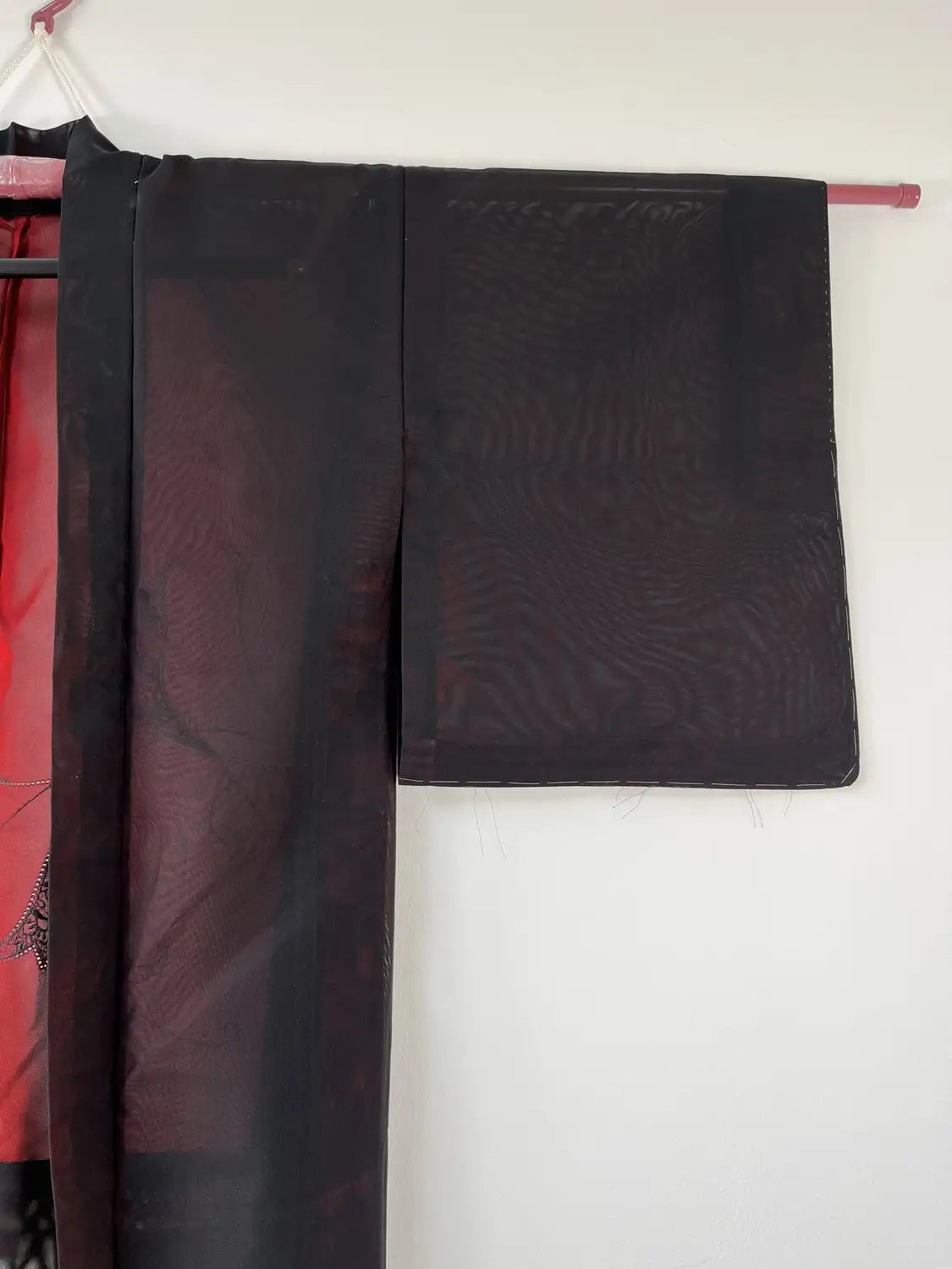 Vintage sheer haori - Black & Red -