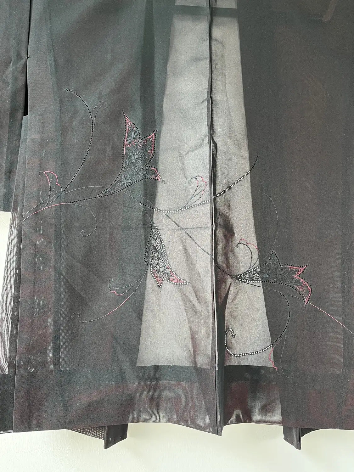 Vintage sheer haori - Black & Red -