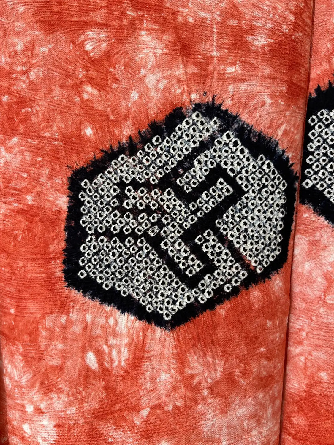 Vintage Color Haori -  Red Kanoko kikko Shibori -