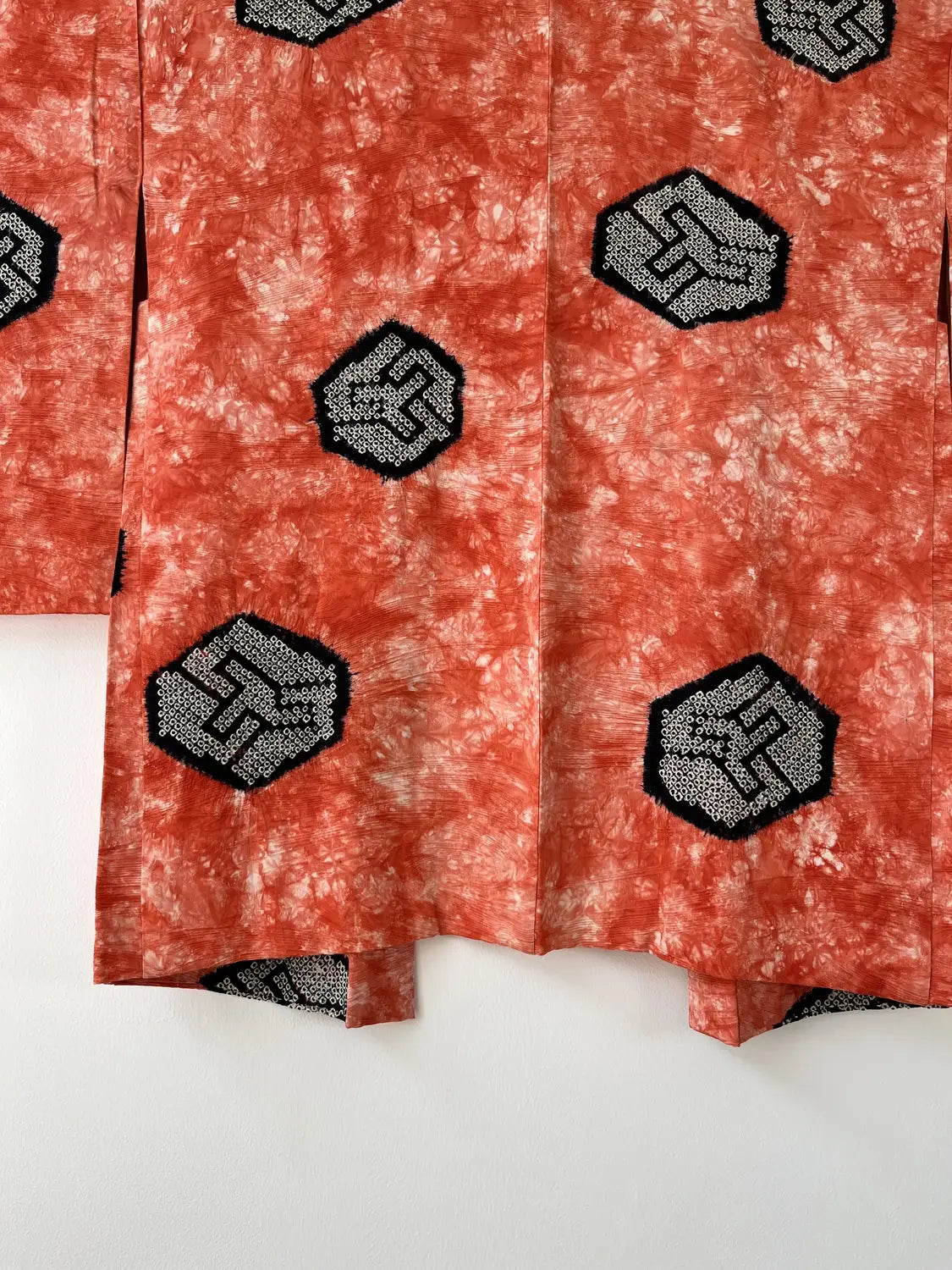 Vintage Color Haori -  Red Kanoko kikko Shibori -