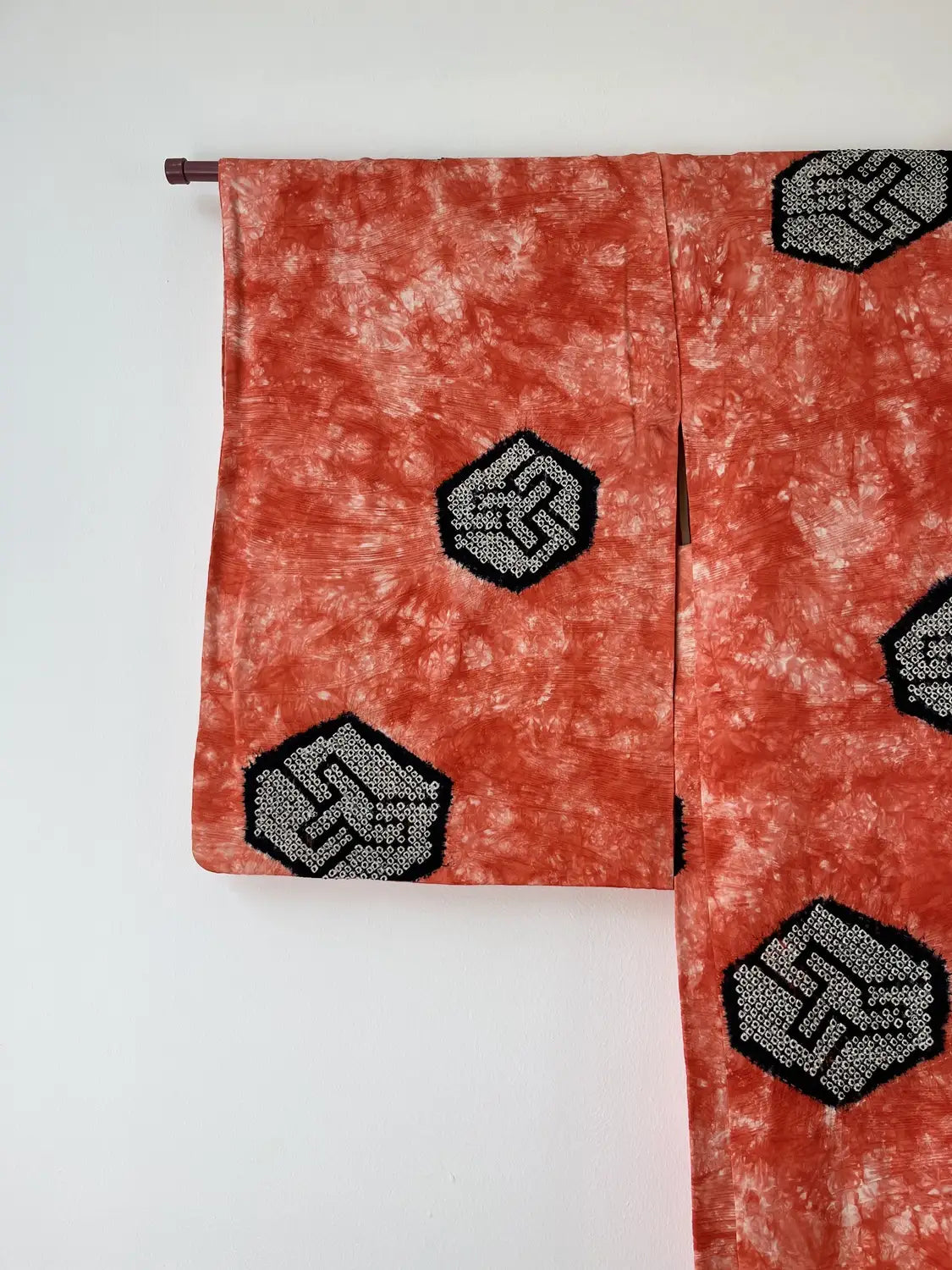 Vintage Color Haori -  Red Kanoko kikko Shibori -