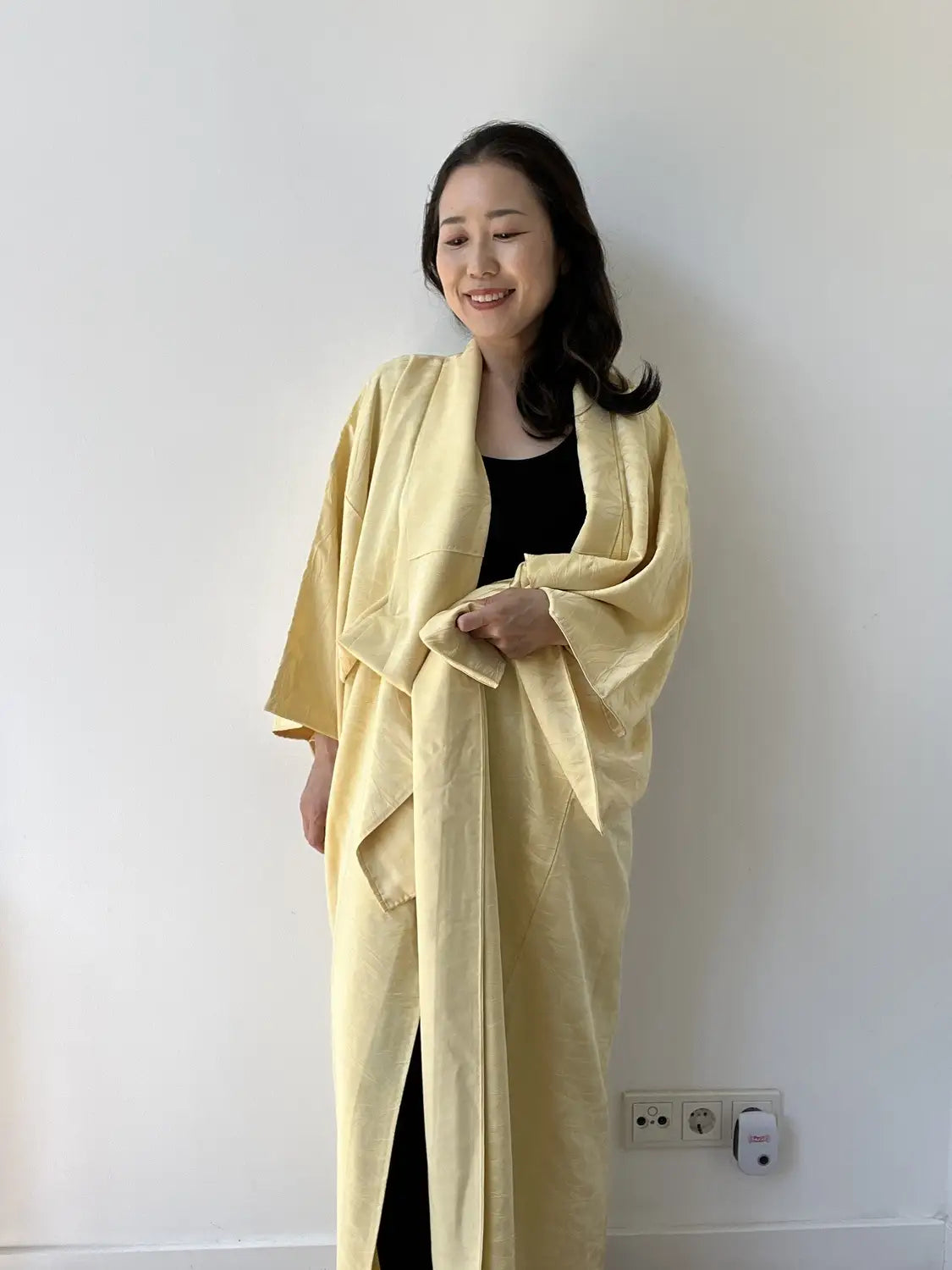 Vintage Iromuji-Kimono – weiches Gold – Halleluja, original arrangiert