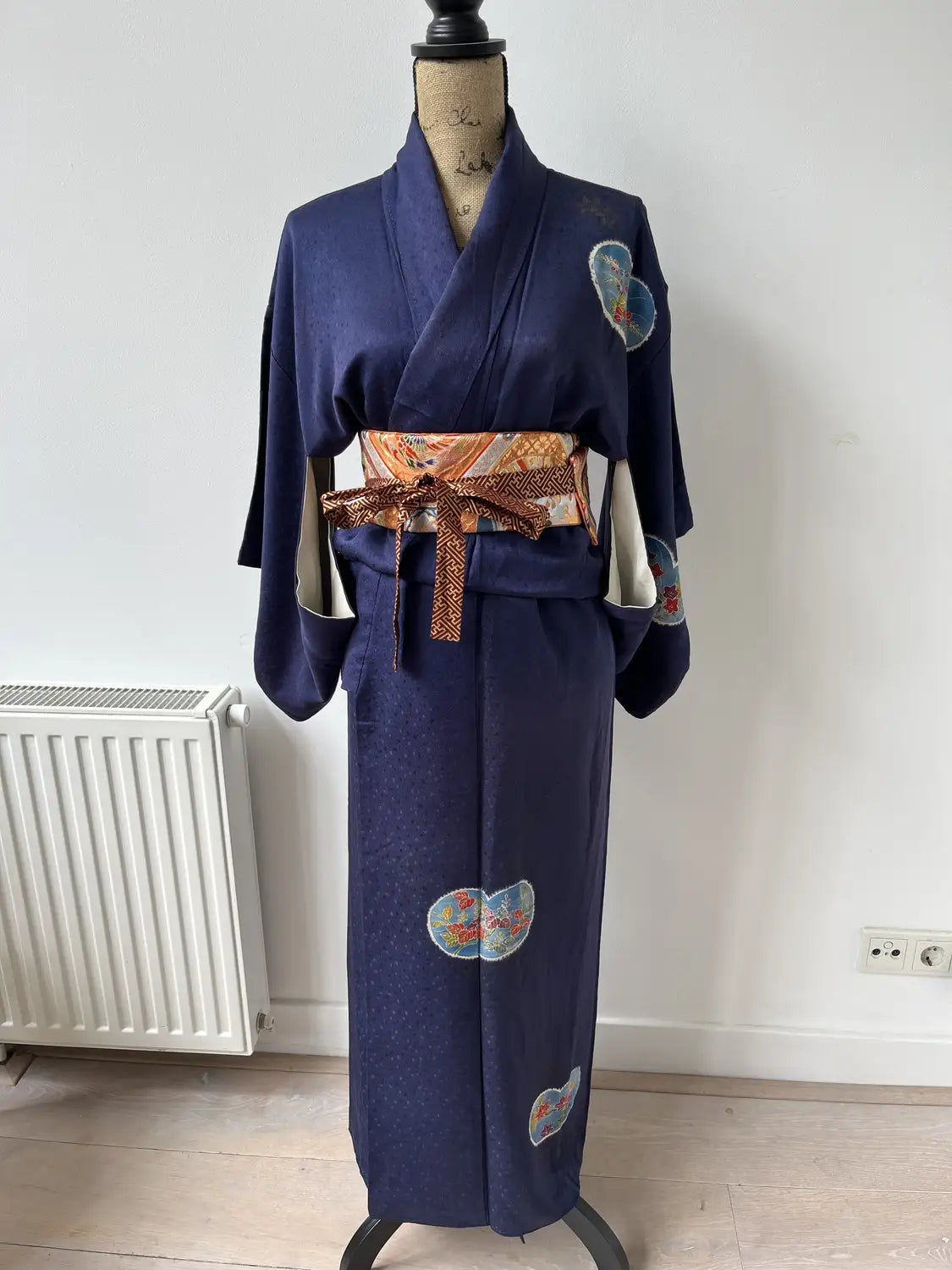 Vintage  homongi kimono - Navyblue Heart motif - Hallelujah original arrange