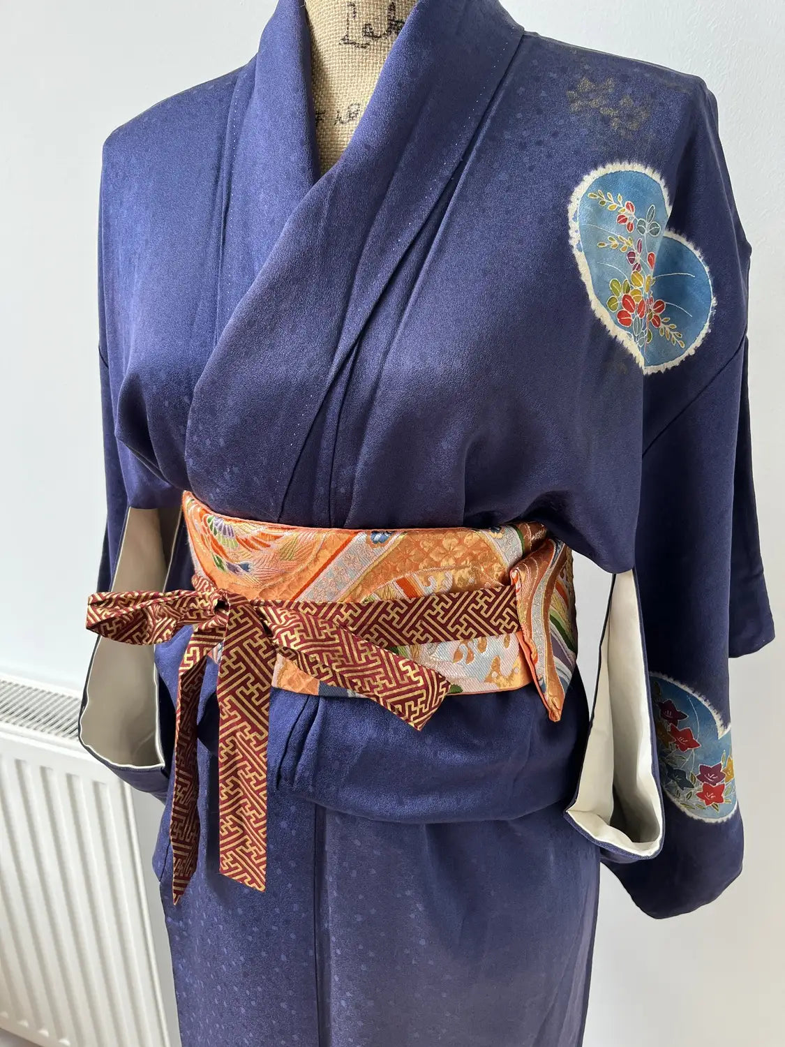 Vintage  homongi kimono - Navyblue Heart motif - Hallelujah original arrange