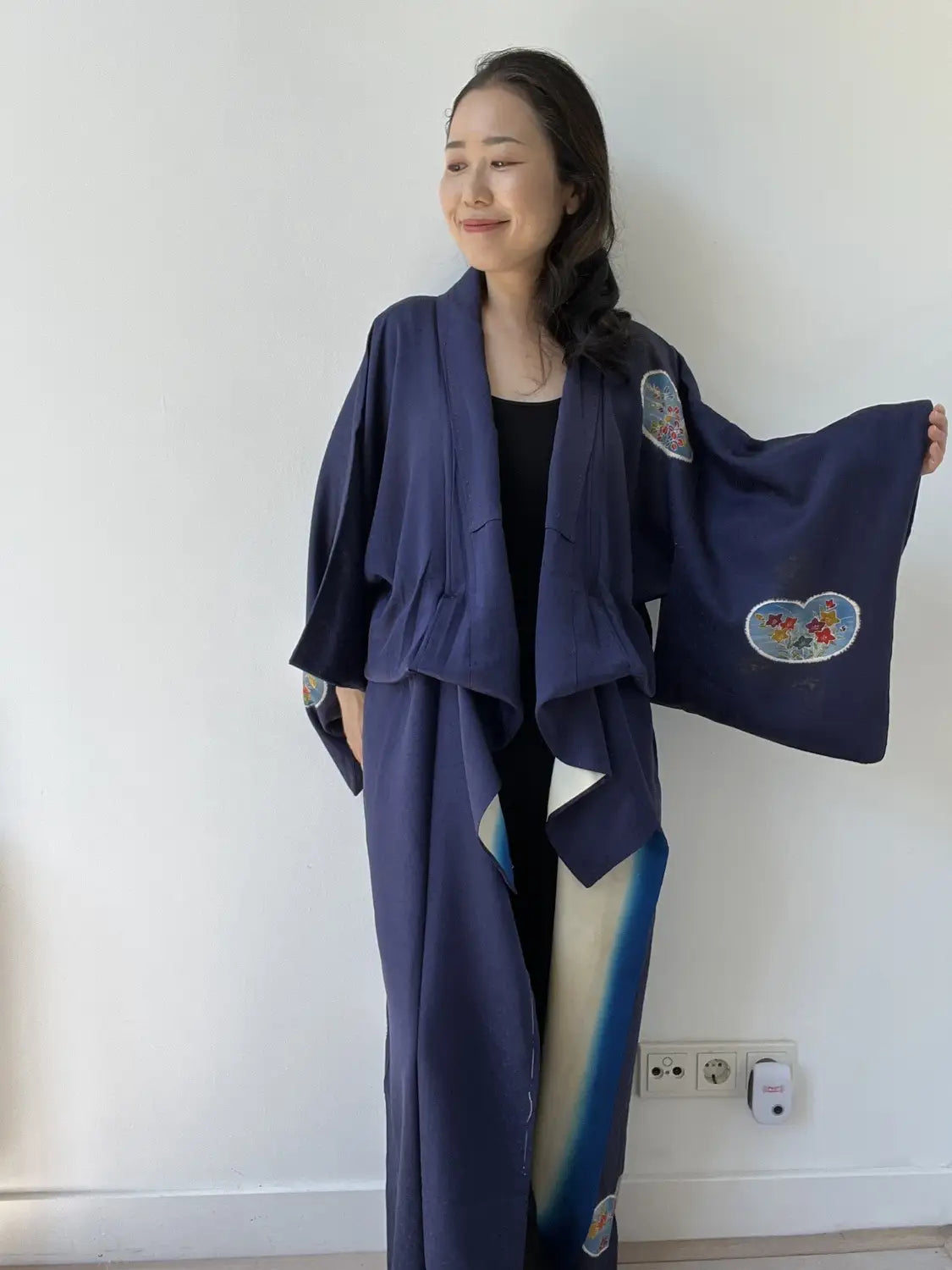 Vintage  homongi kimono - Navyblue Heart motif - Hallelujah original arrange