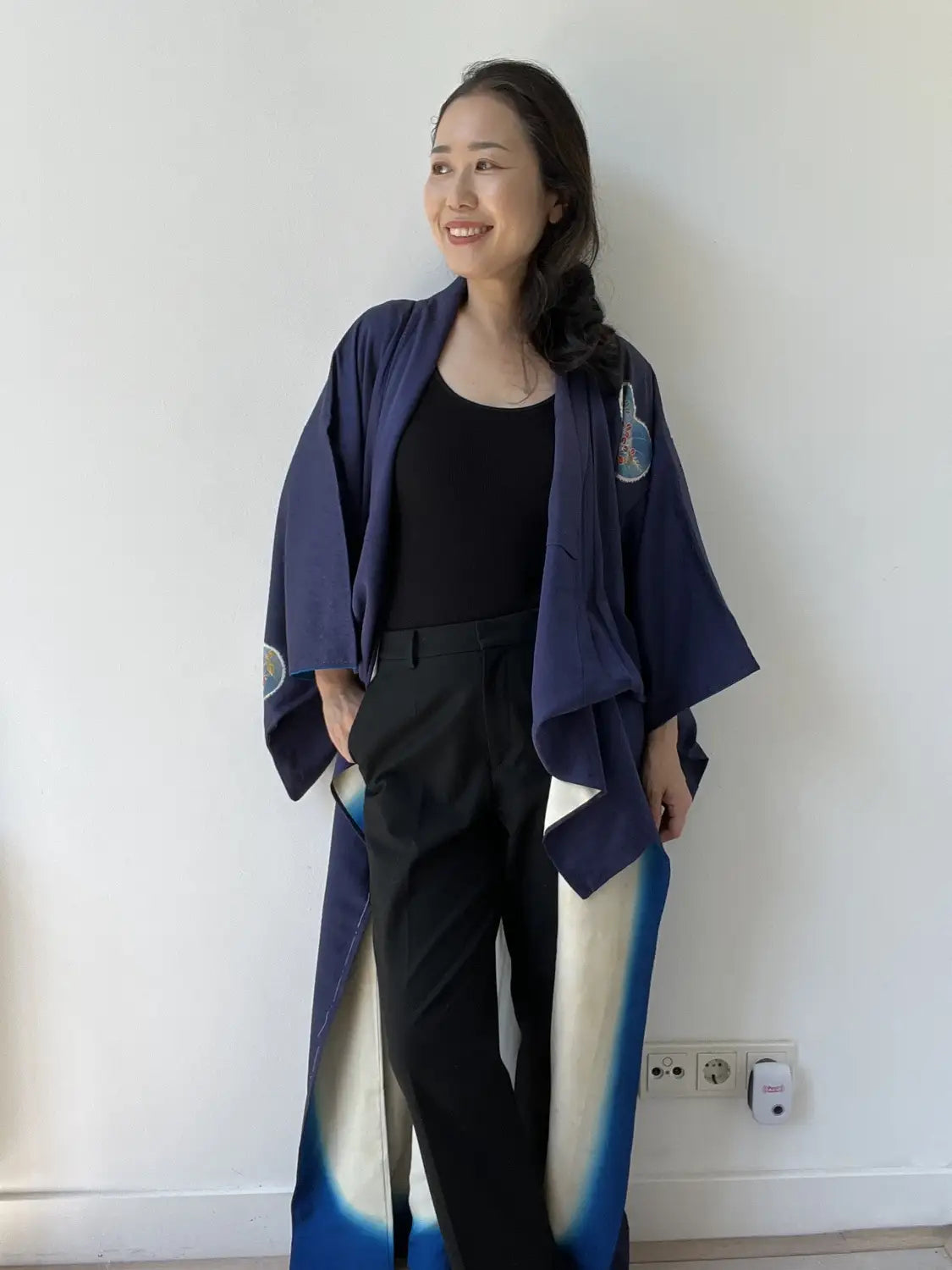 Vintage  homongi kimono - Navyblue Heart motif - Hallelujah original arrange