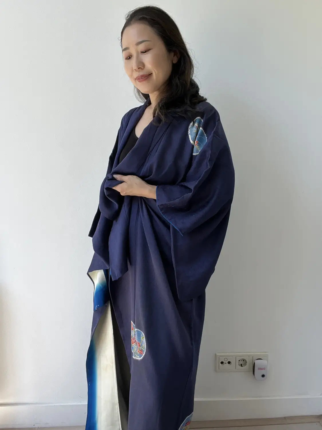 Vintage  homongi kimono - Navyblue Heart motif - Hallelujah original arrange