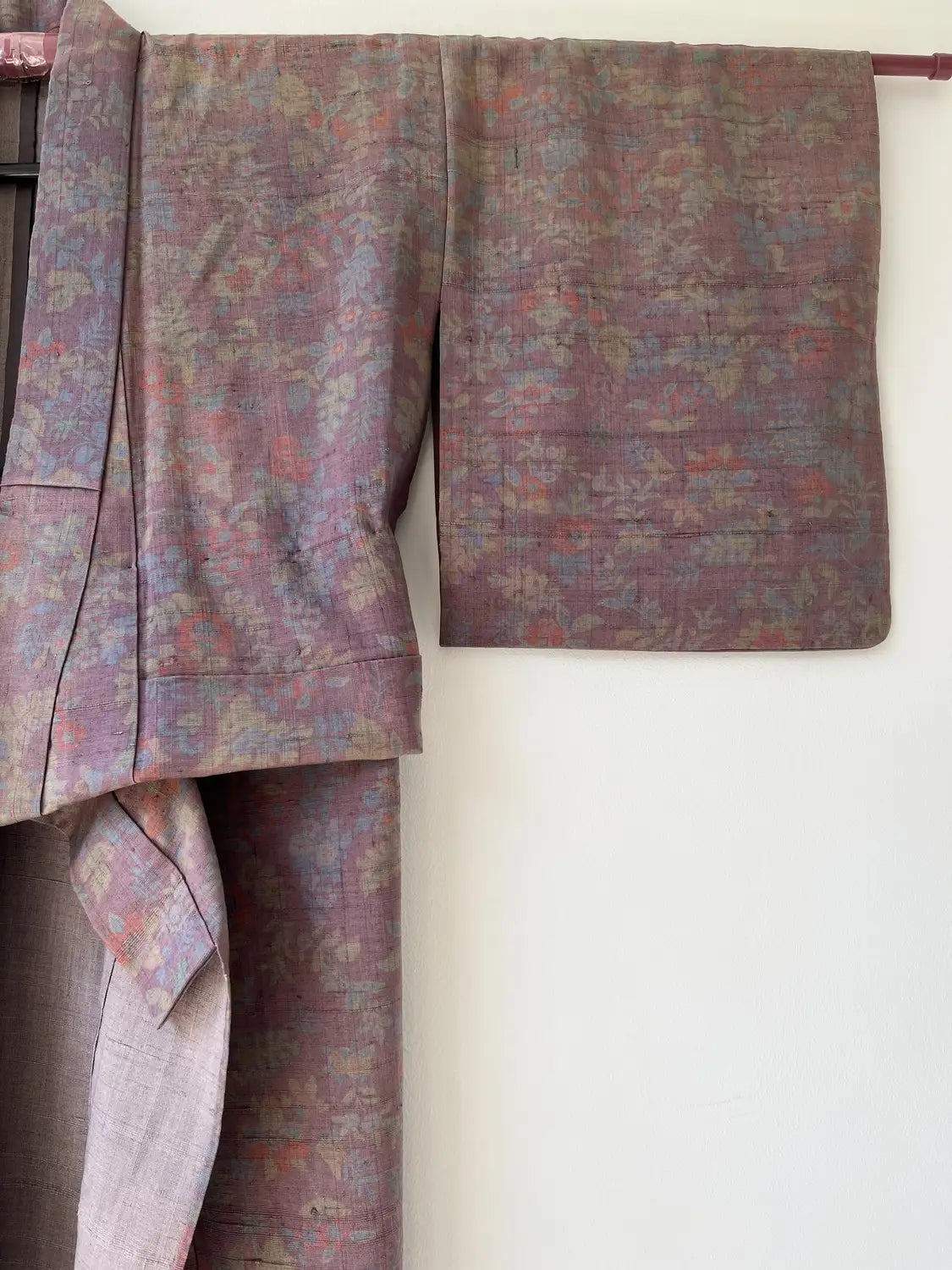 Vintage Tsumugi-Kimono – Blumen wie ein Ölgemälde – Halleluja original arrangiert