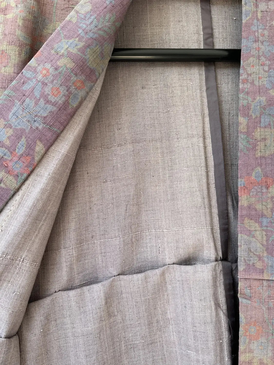 Vintage Tsumugi-Kimono – Blumen wie ein Ölgemälde – Halleluja original arrangiert