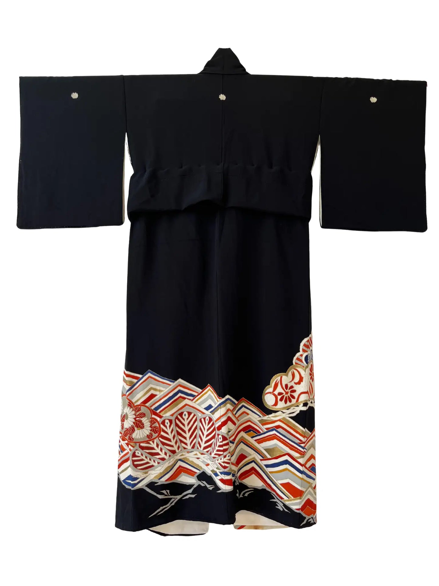 tomesode noir vintage - Pine and Ocean Waves -Hallelujah arrangement original