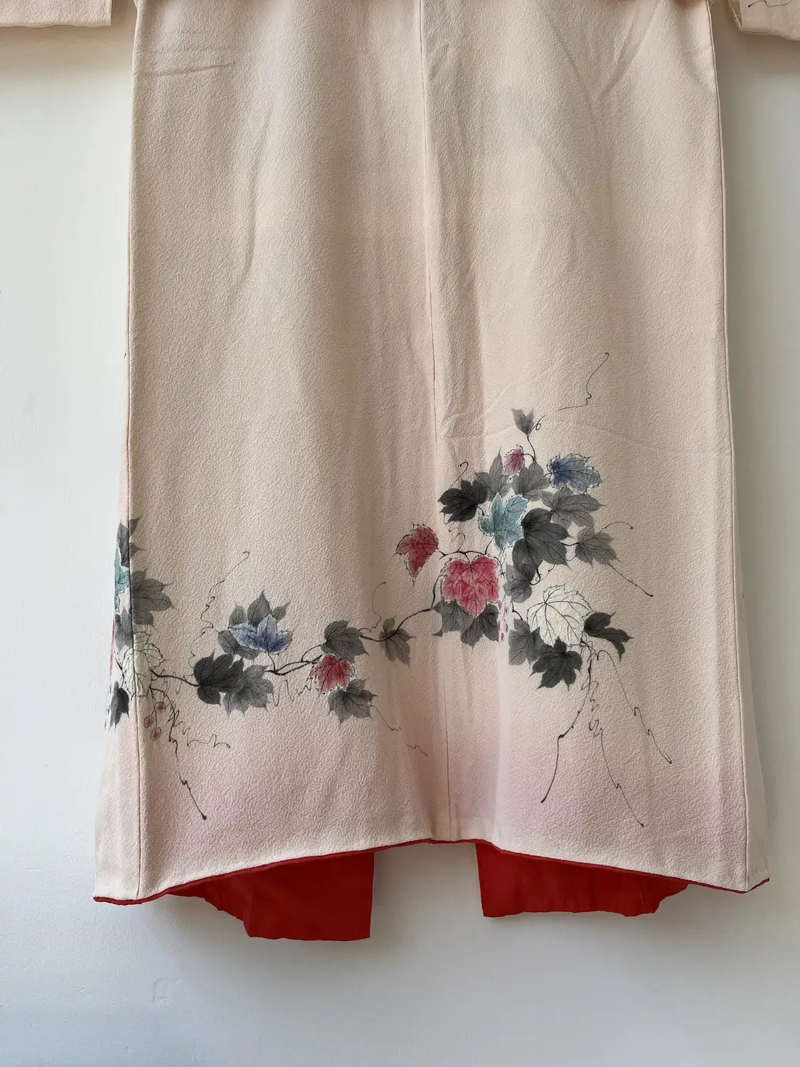 Vintage  homongi kimono - Pinkwhite  Hand-painted bouquet - Hallelujah original arrange