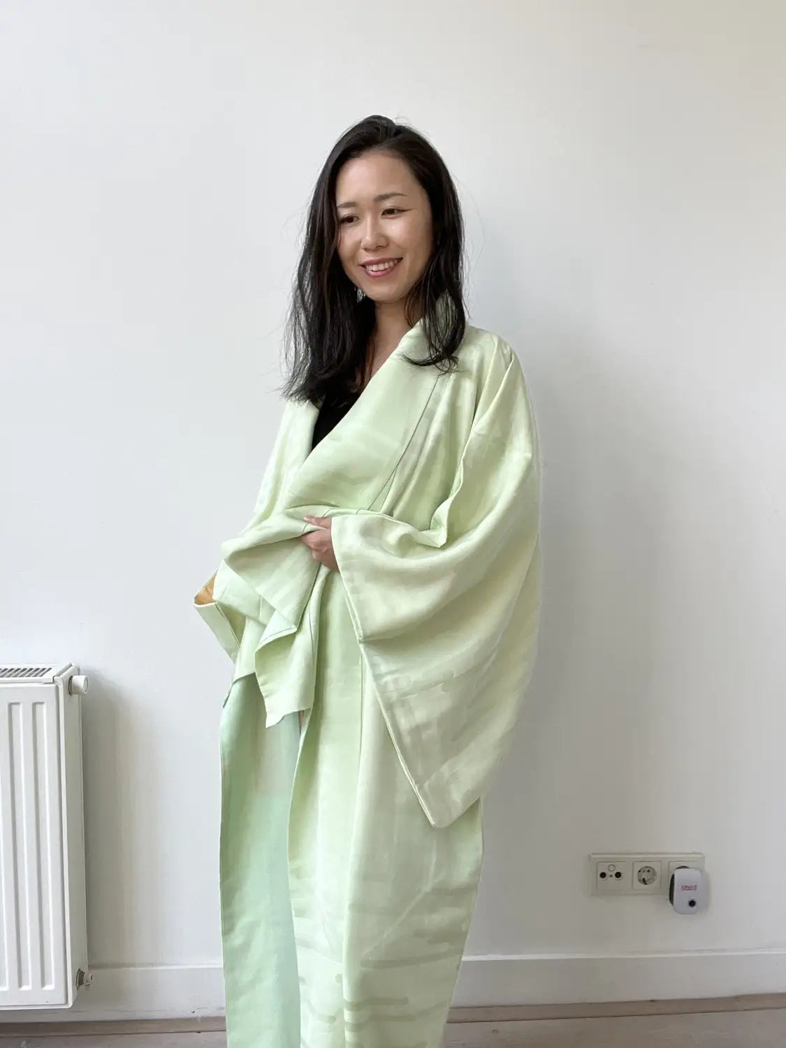 Vintage  iromuji kimono - Light Green gradation - Hallelujah original arrange