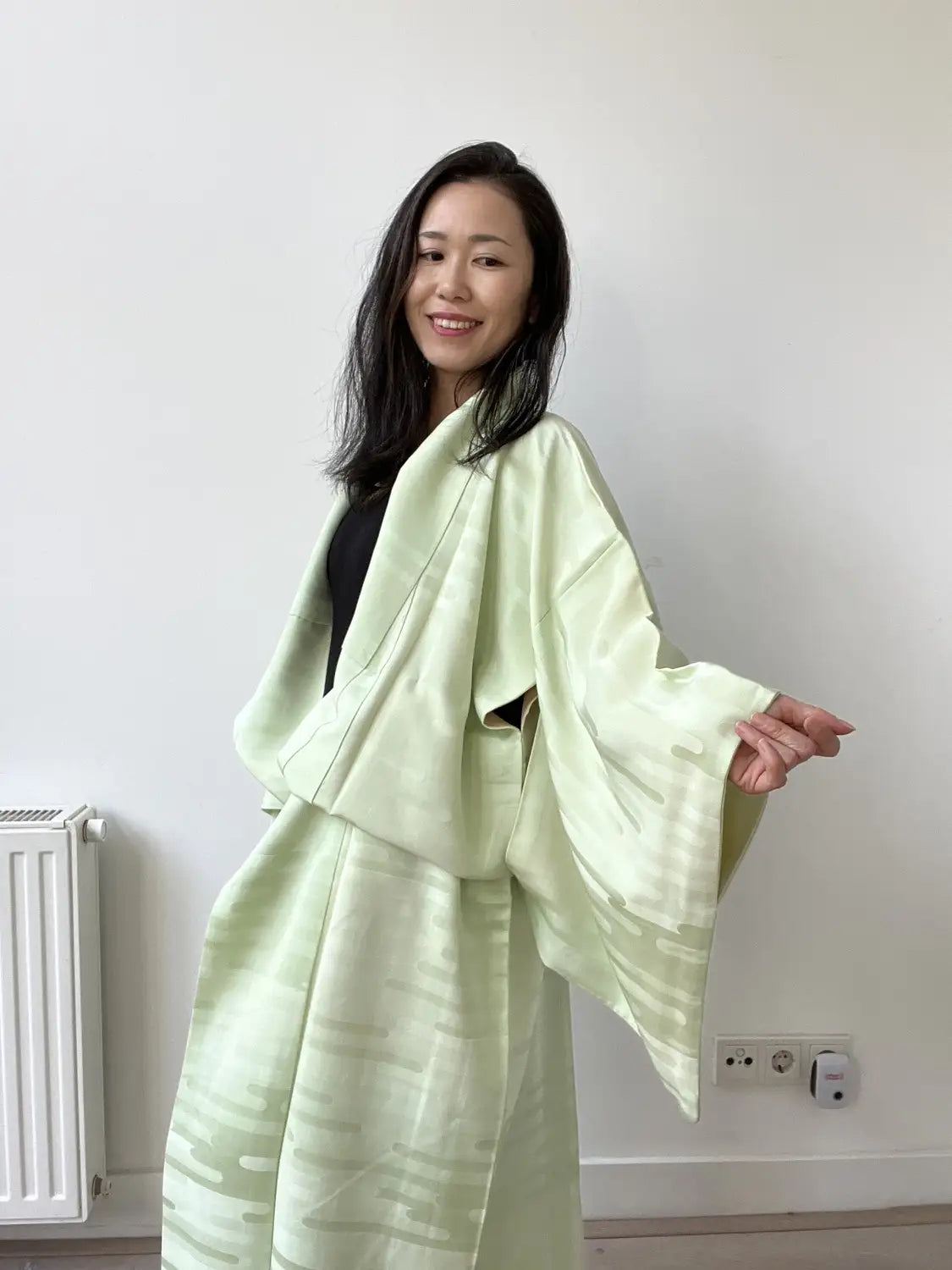 Vintage  iromuji kimono - Light Green gradation - Hallelujah original arrange