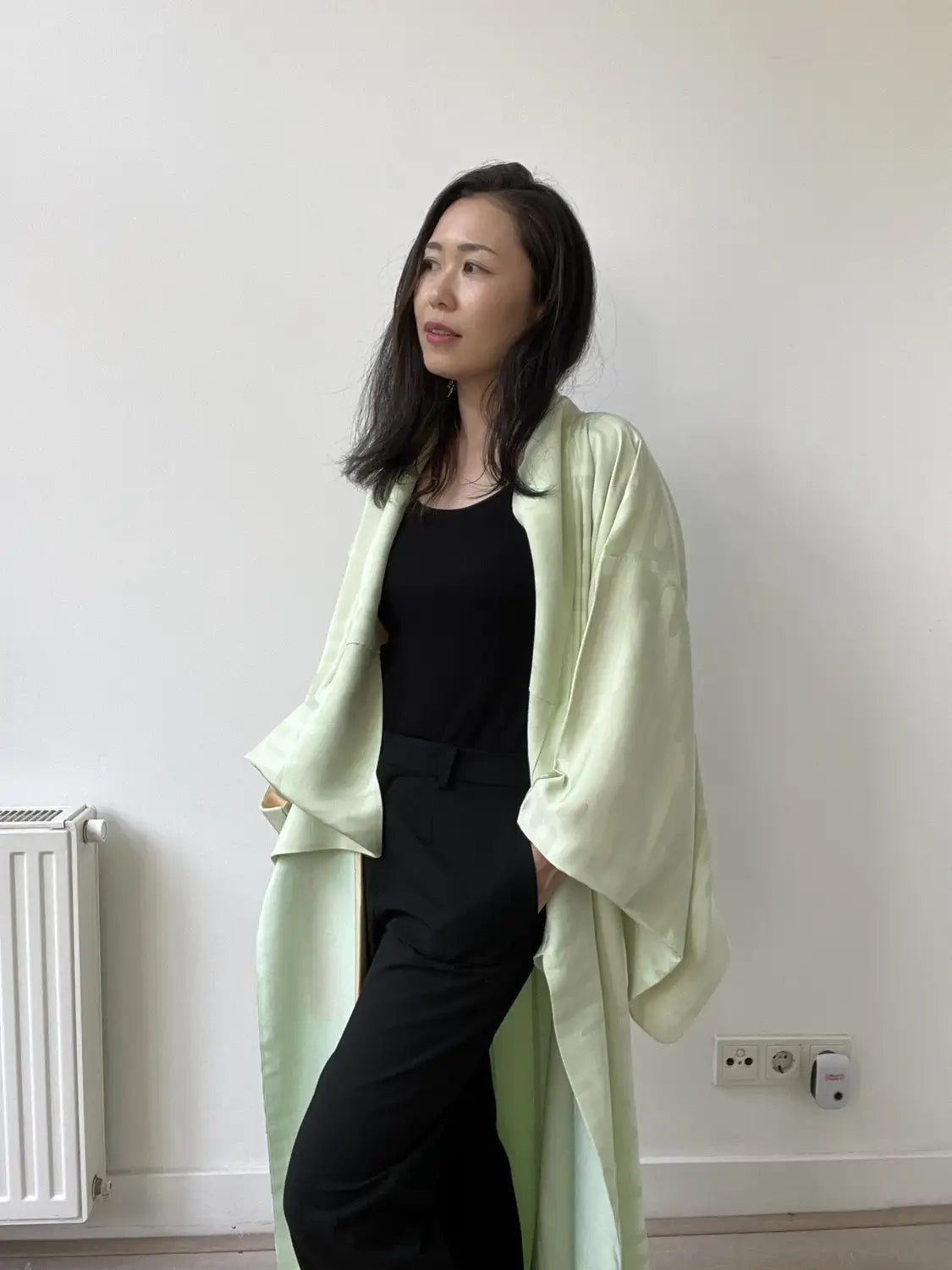 Vintage  iromuji kimono - Light Green gradation - Hallelujah original arrange
