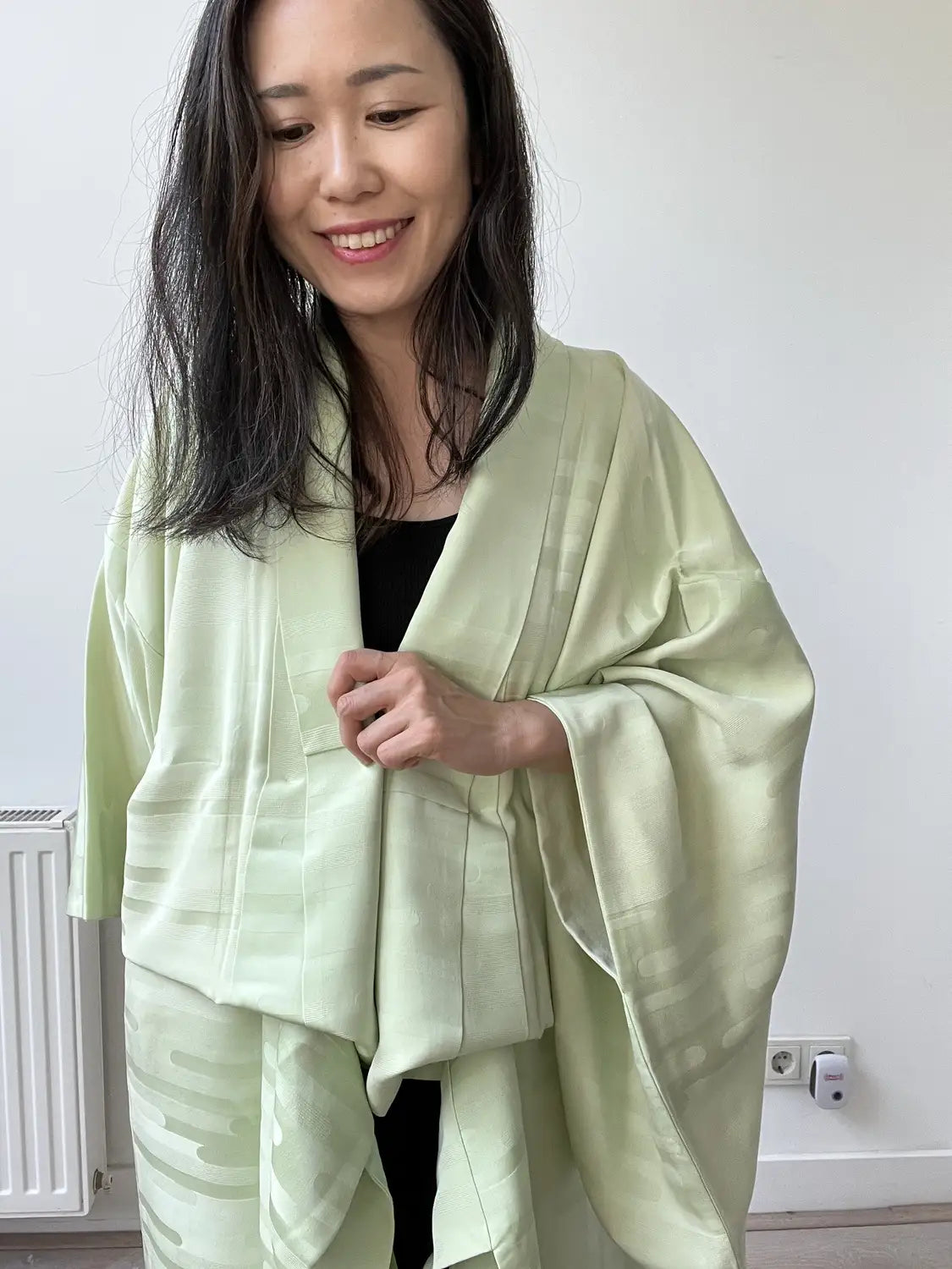 Vintage  iromuji kimono - Light Green gradation - Hallelujah original arrange