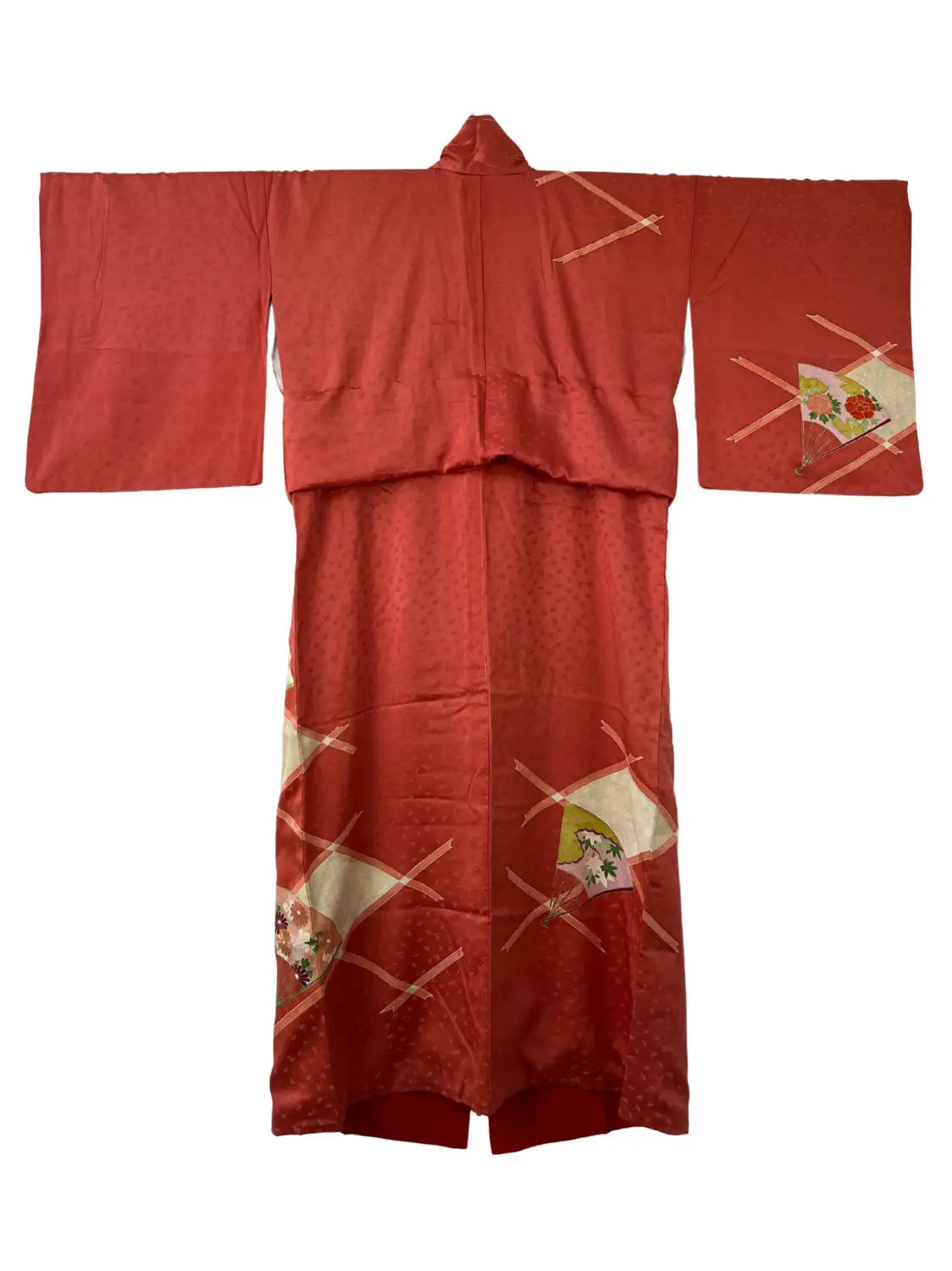 Vintage  homo-gi kimono - Red Brown Happy sensu- Hallelujah original arrange
