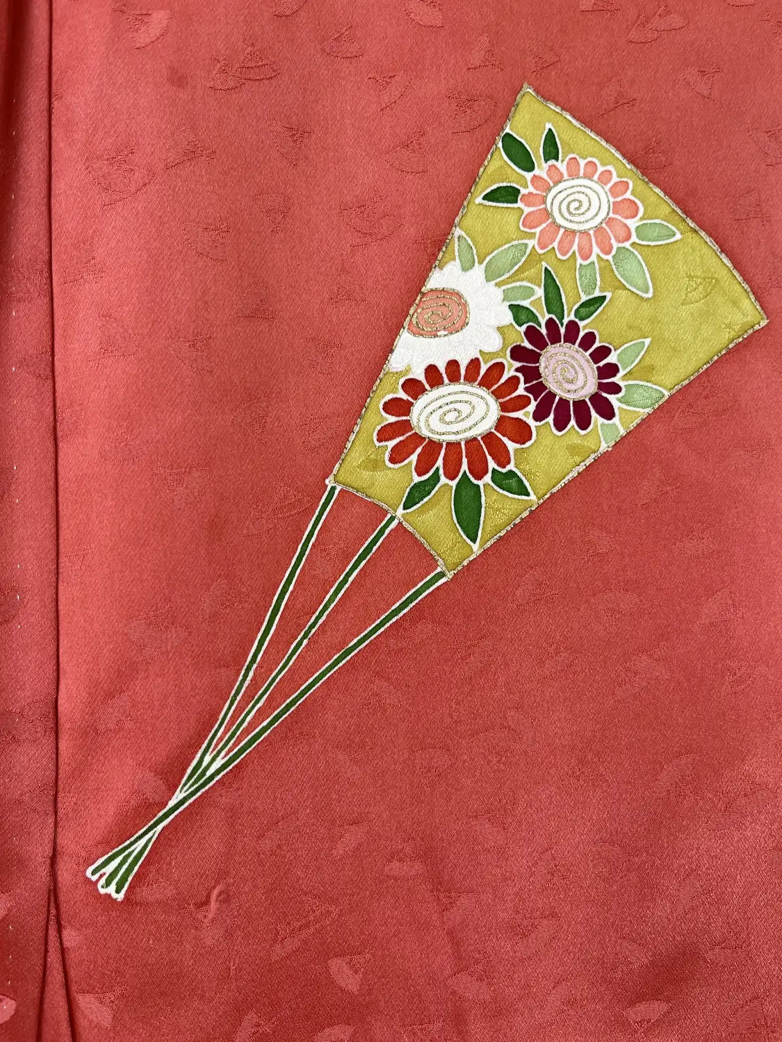 Vintage  homo-gi kimono - Red Brown Happy sensu- Hallelujah original arrange