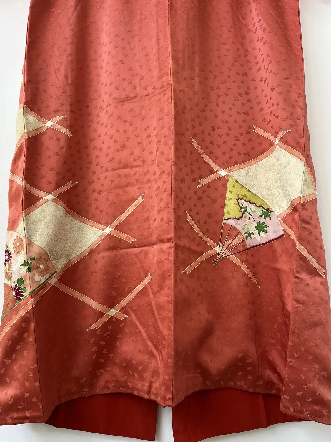 Vintage  homo-gi kimono - Red Brown Happy sensu- Hallelujah original arrange