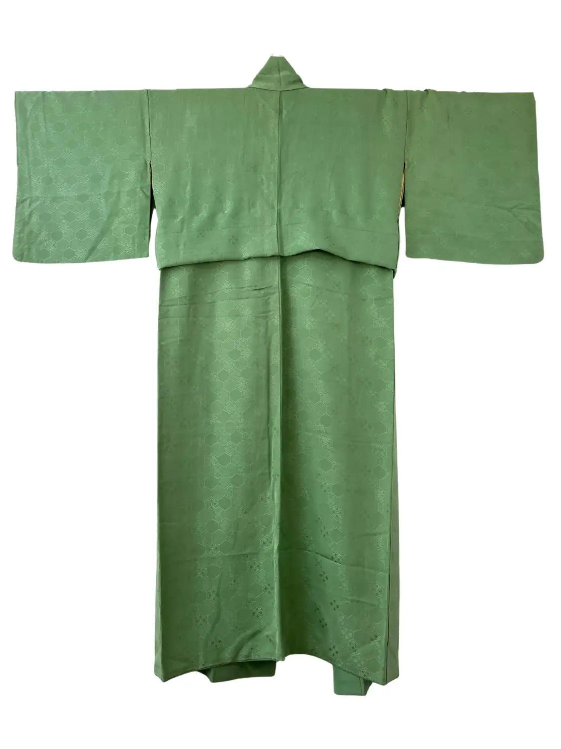 Vintage Iromuji Kimono – Frisches junges Grasgrün – Halleluja original arrangiert