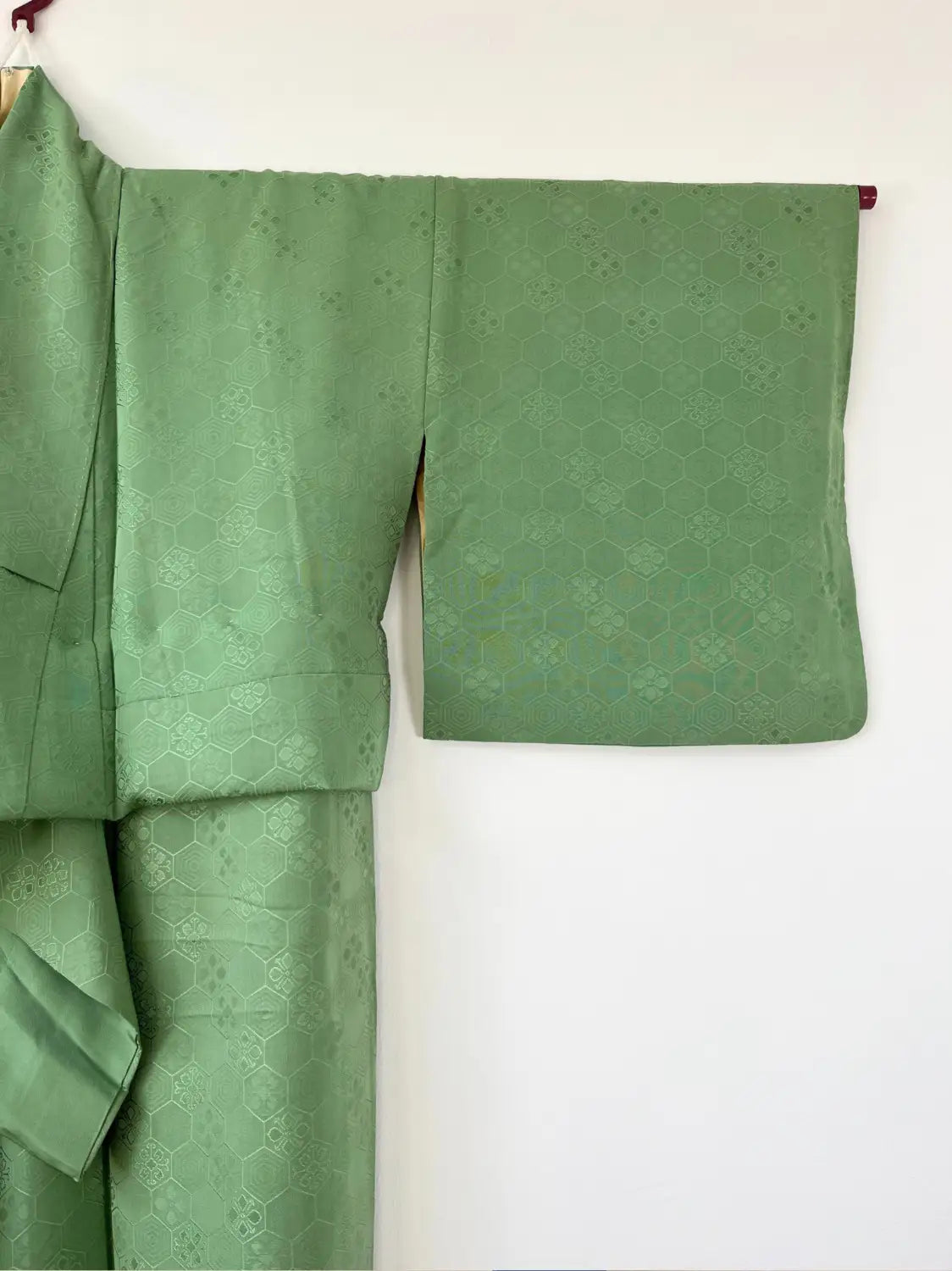Vintage Iromuji Kimono – Frisches junges Grasgrün – Halleluja original arrangiert
