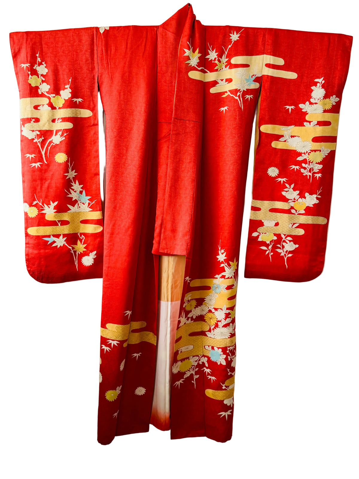 Vintage Furisode - Chrysanthemen und Egasumi -