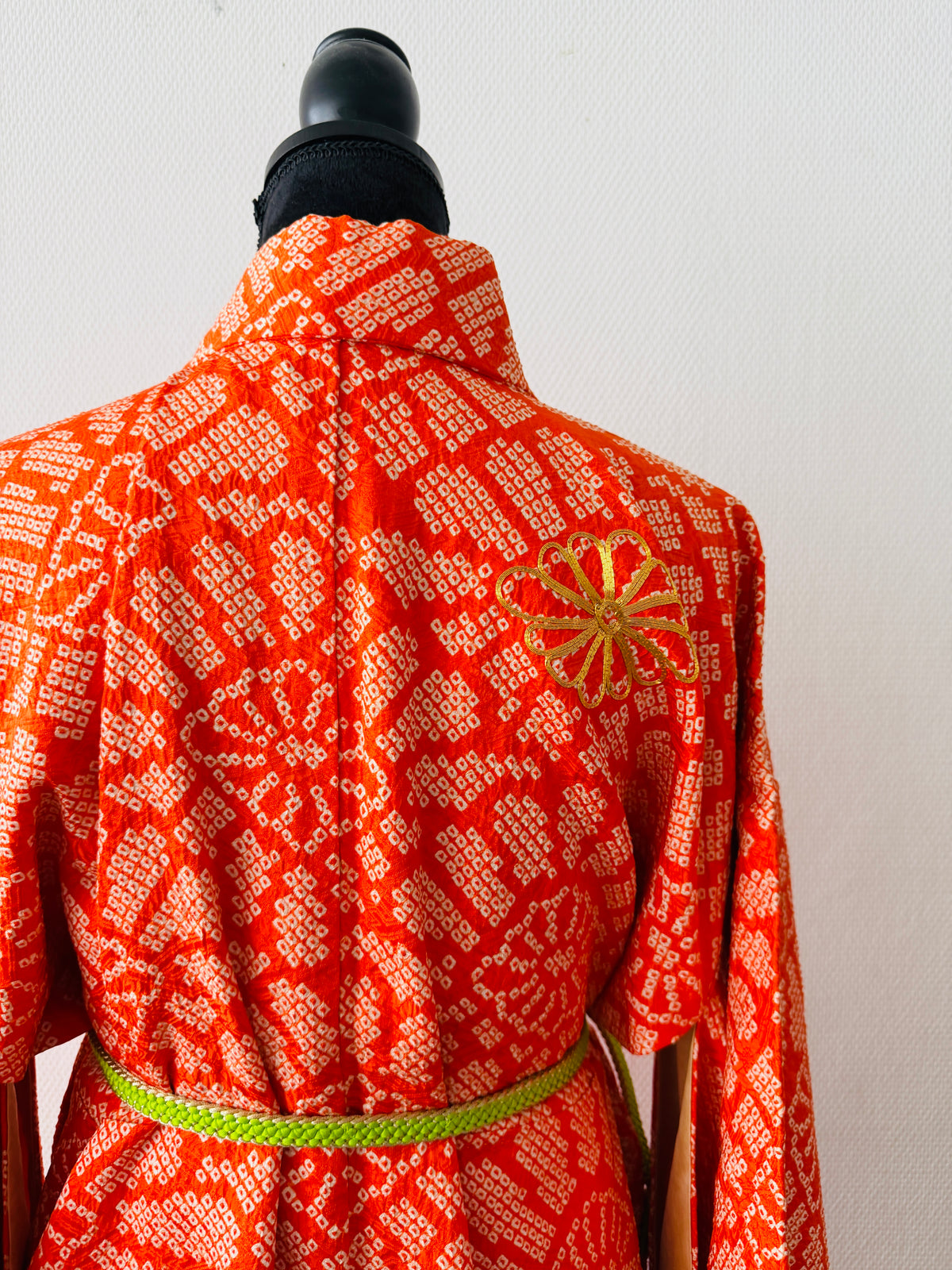 Vintage Furisode - Orange Radiant Blooms -