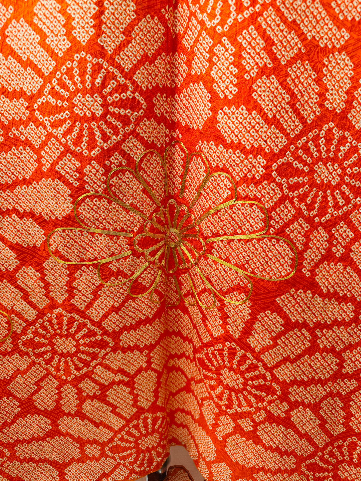 Vintage Furisode - Orange Radiant Blooms -