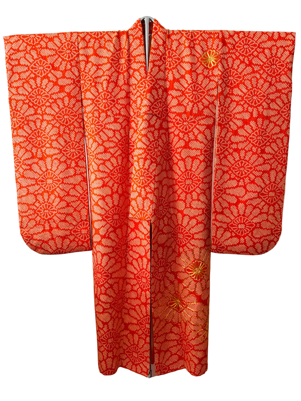 Vintage Furisode - Orange Radiant Blooms -