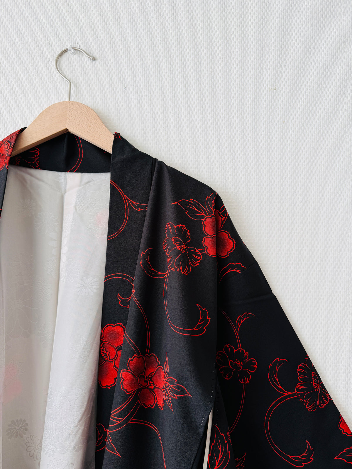 Vintage Black Haori - Red Peony -