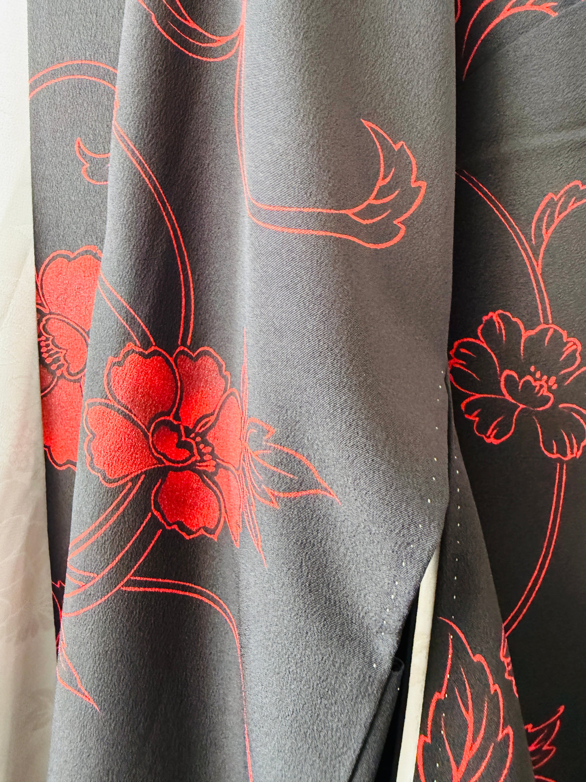 Vintage Black Haori - Red Peony -