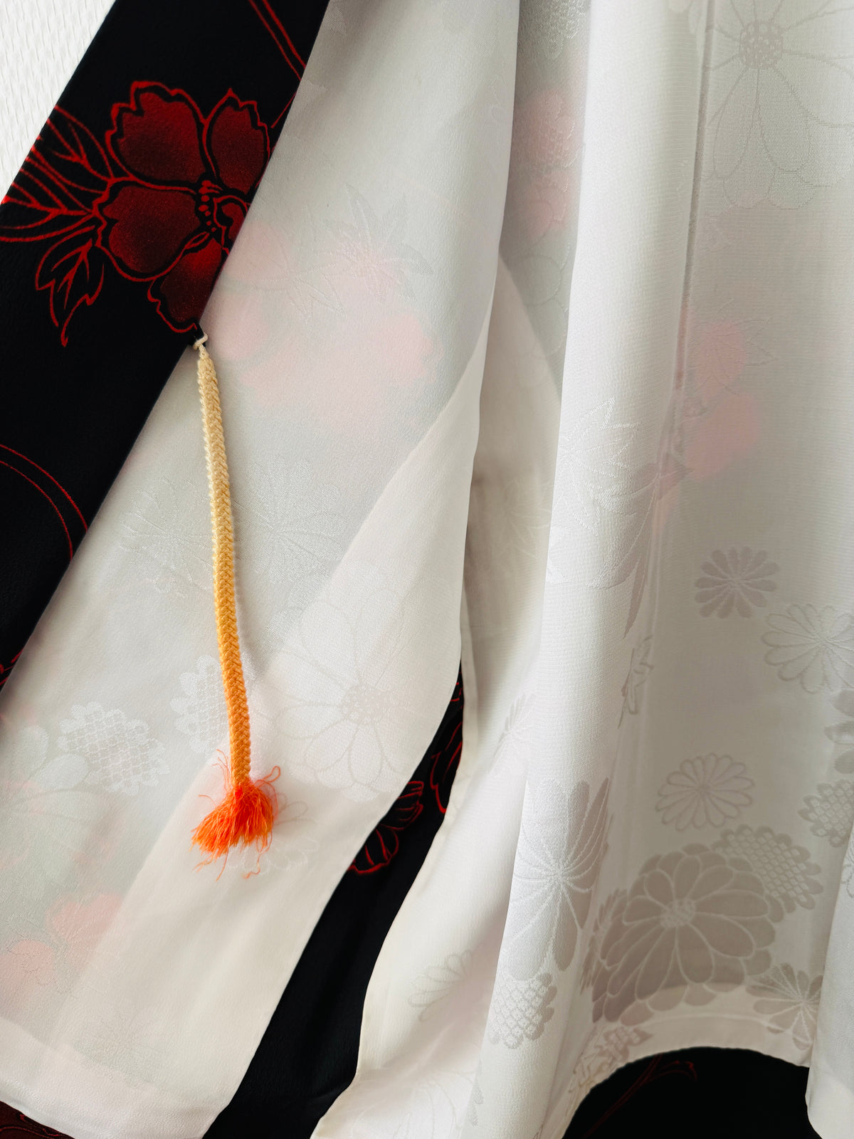 Vintage Black Haori - Red Peony -