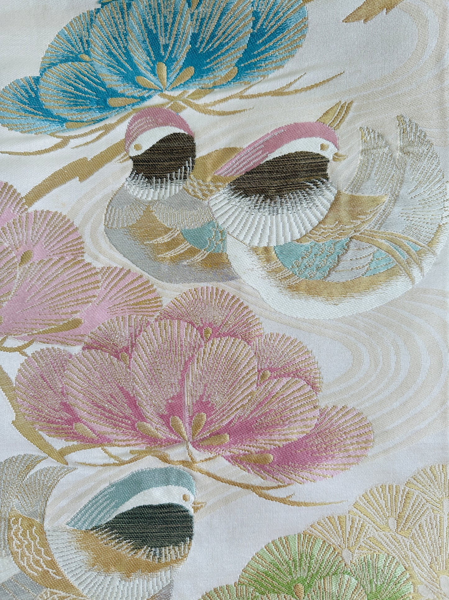 【Japanisches Interieur】 obi-art/"oshidori" (zwei Vögel), Wandkunst, asiatisches Interieur, japanischer Kimono, japanische Kleidung, japanische Geschenke
