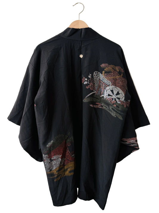 Vintage Black Haori - Gosyo-guruma -