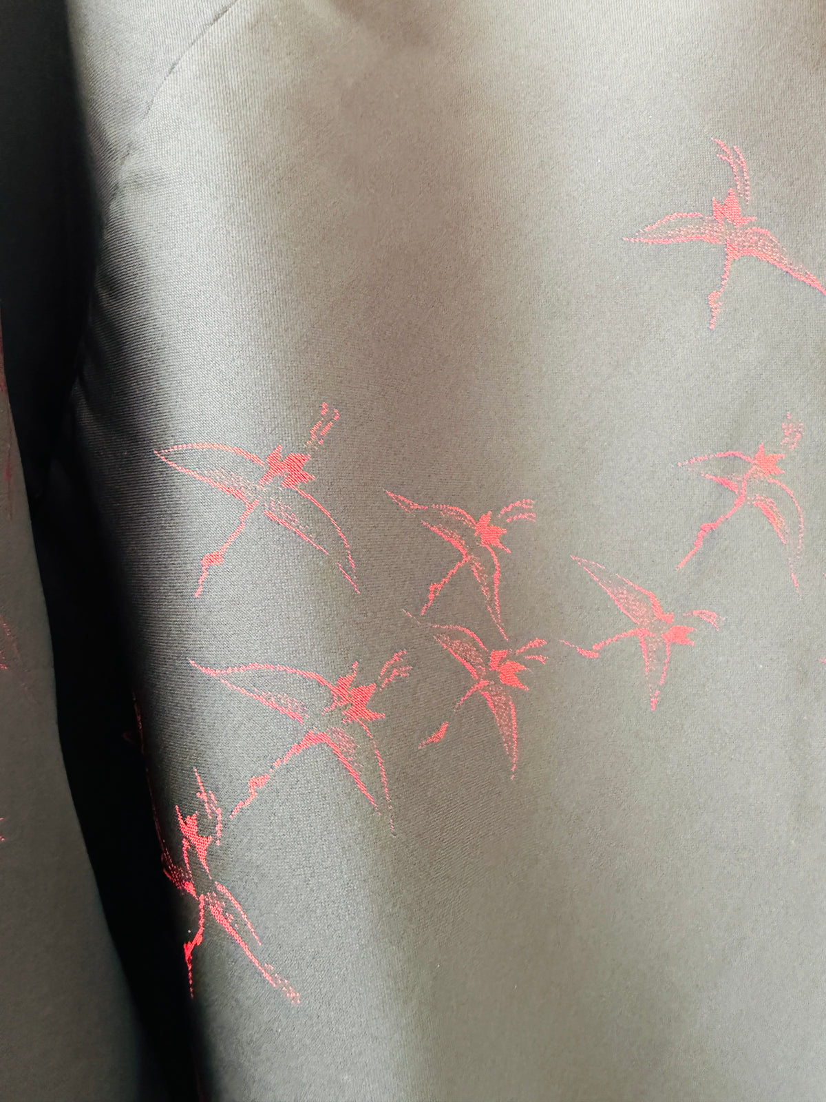 Vintage Black Haori - Red and White Cranes -